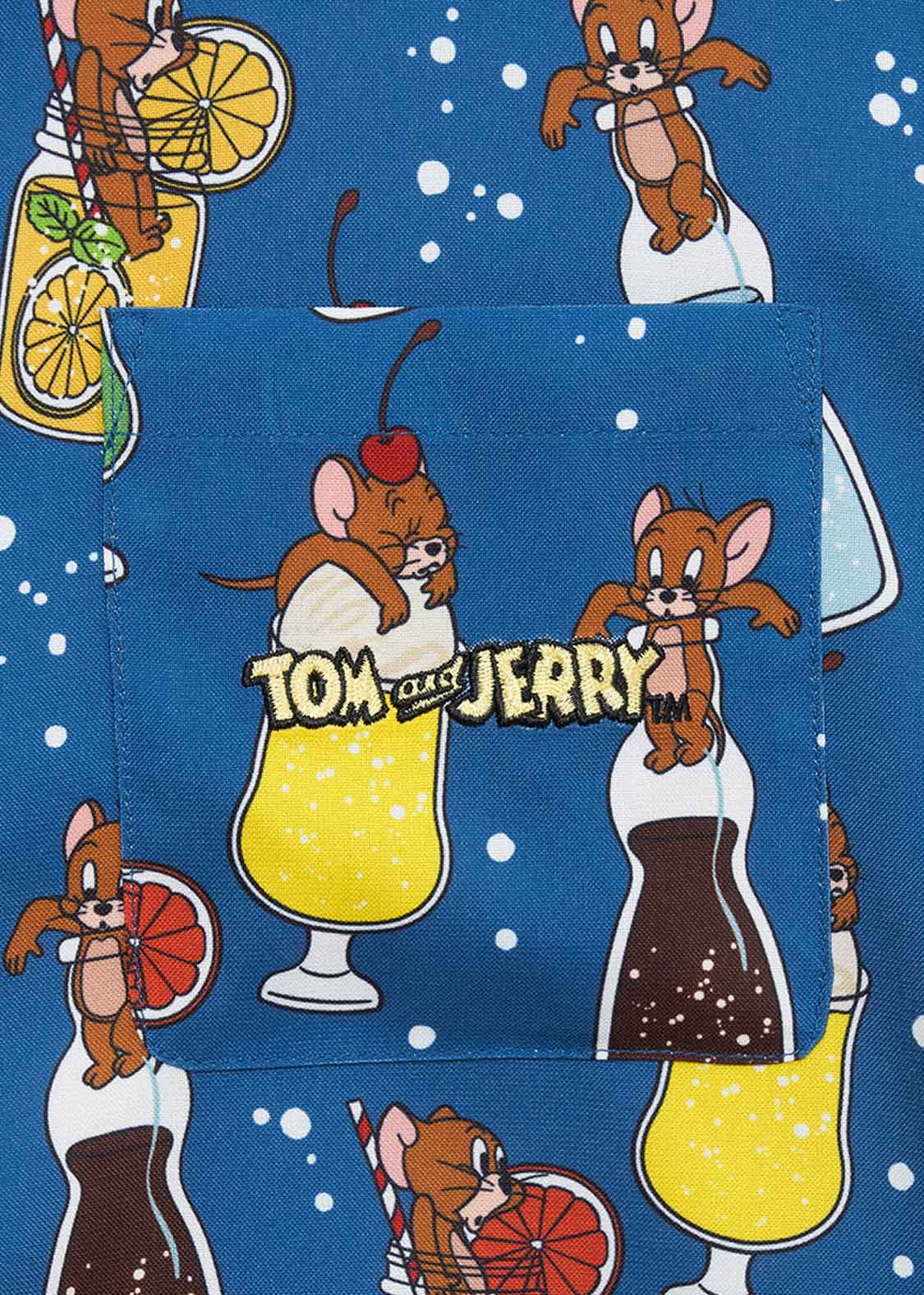 Hanna Barbera Open Collar Short Sleeve Shirt (Hanna Barbera_Soda Pattern)