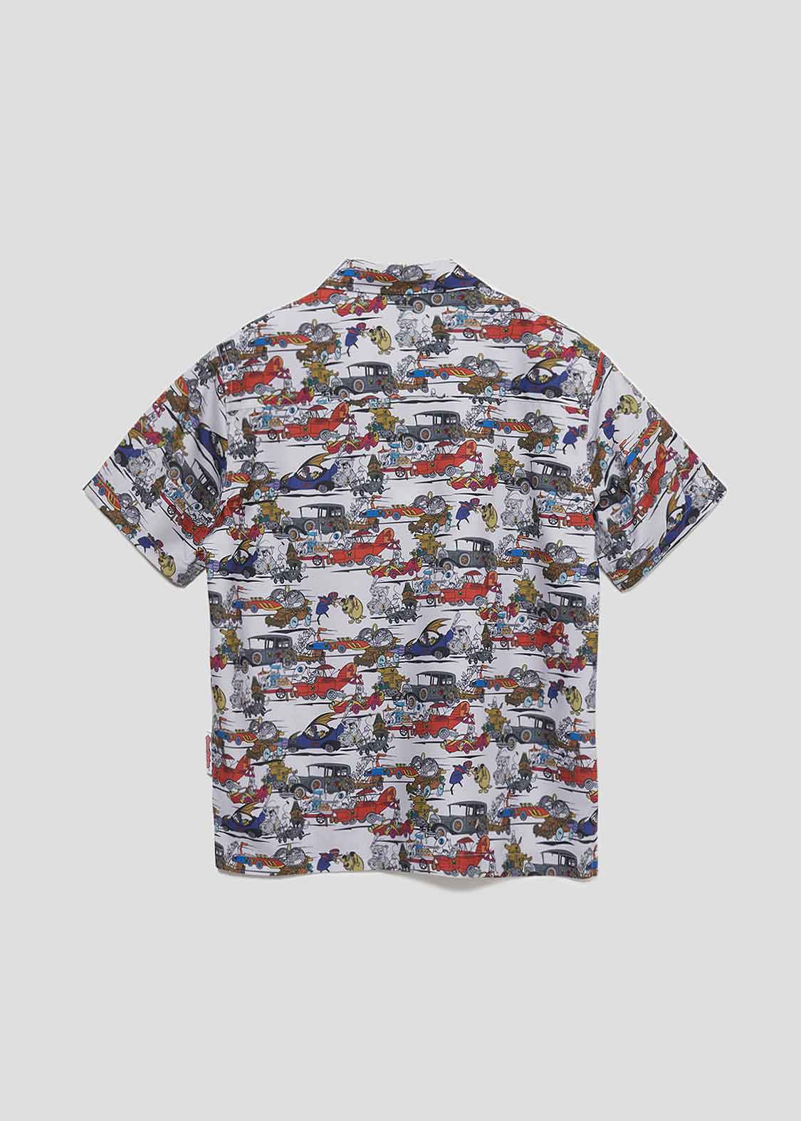 Hanna Barbera Open Collar Short Sleeve Shirt (Hanna Barbera_Machine Pattern)