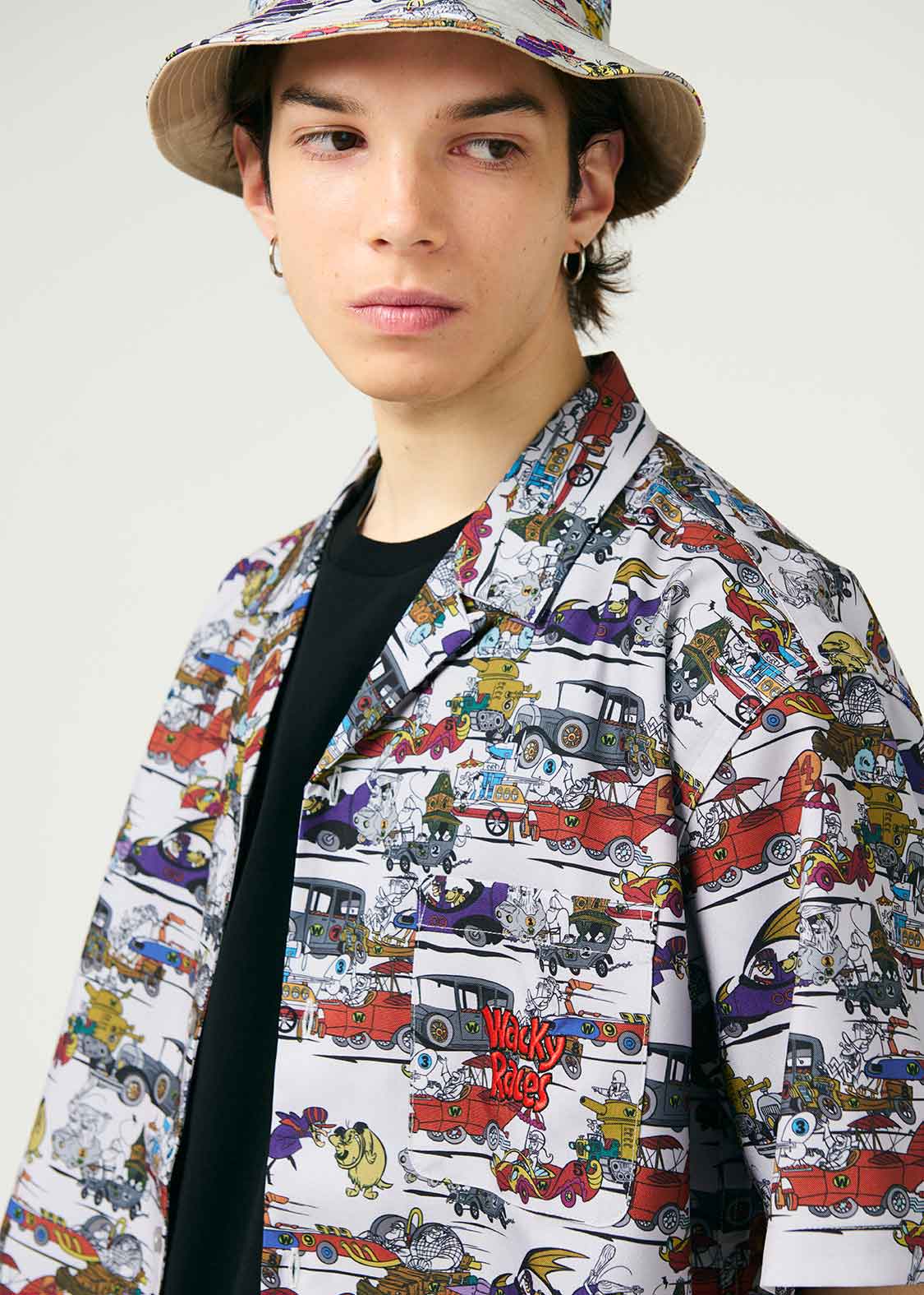 Hanna Barbera Open Collar Short Sleeve Shirt (Hanna Barbera_Machine Pattern)