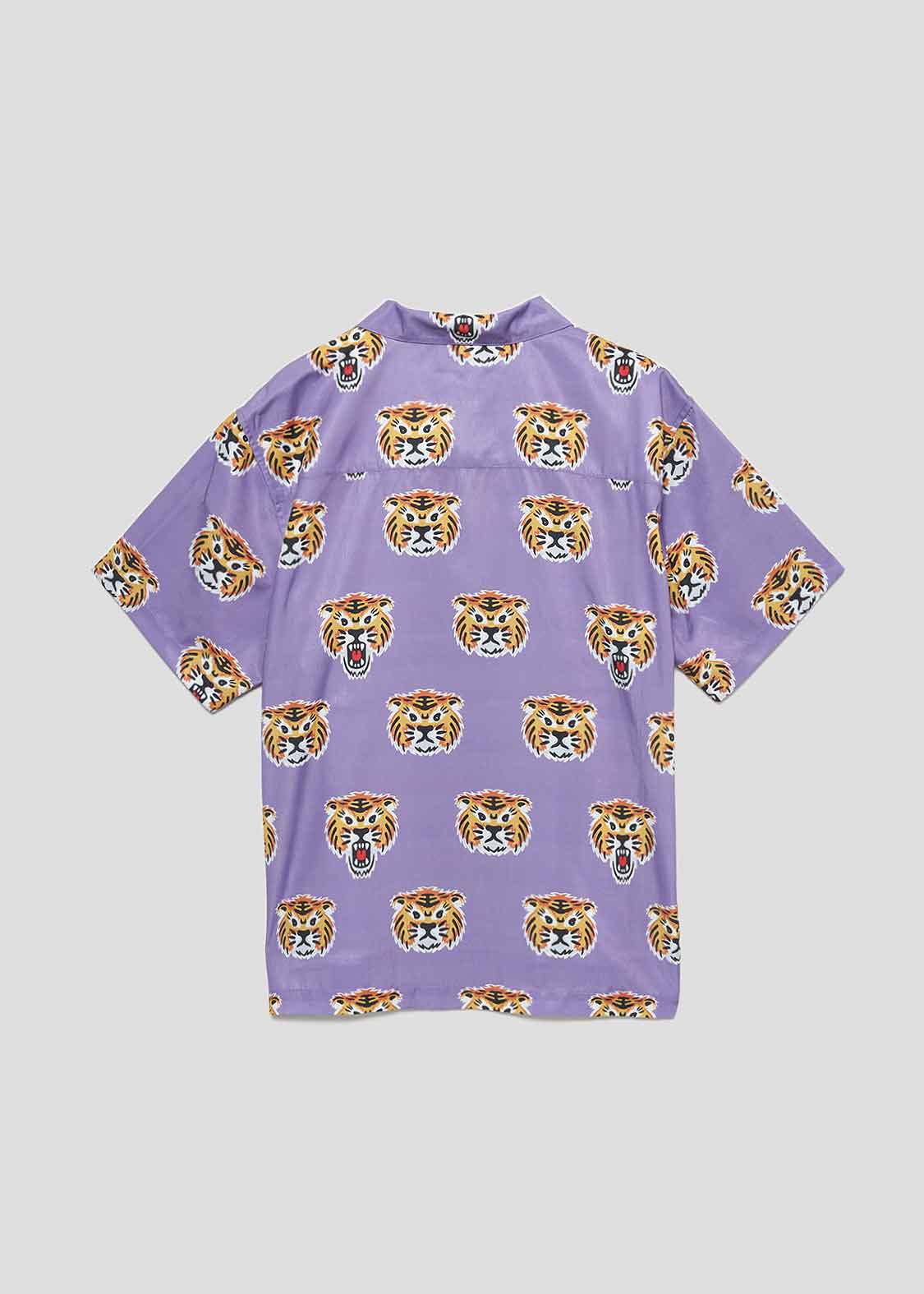 Open Collar Short Sleeve Shirt (Awesome Tiger)