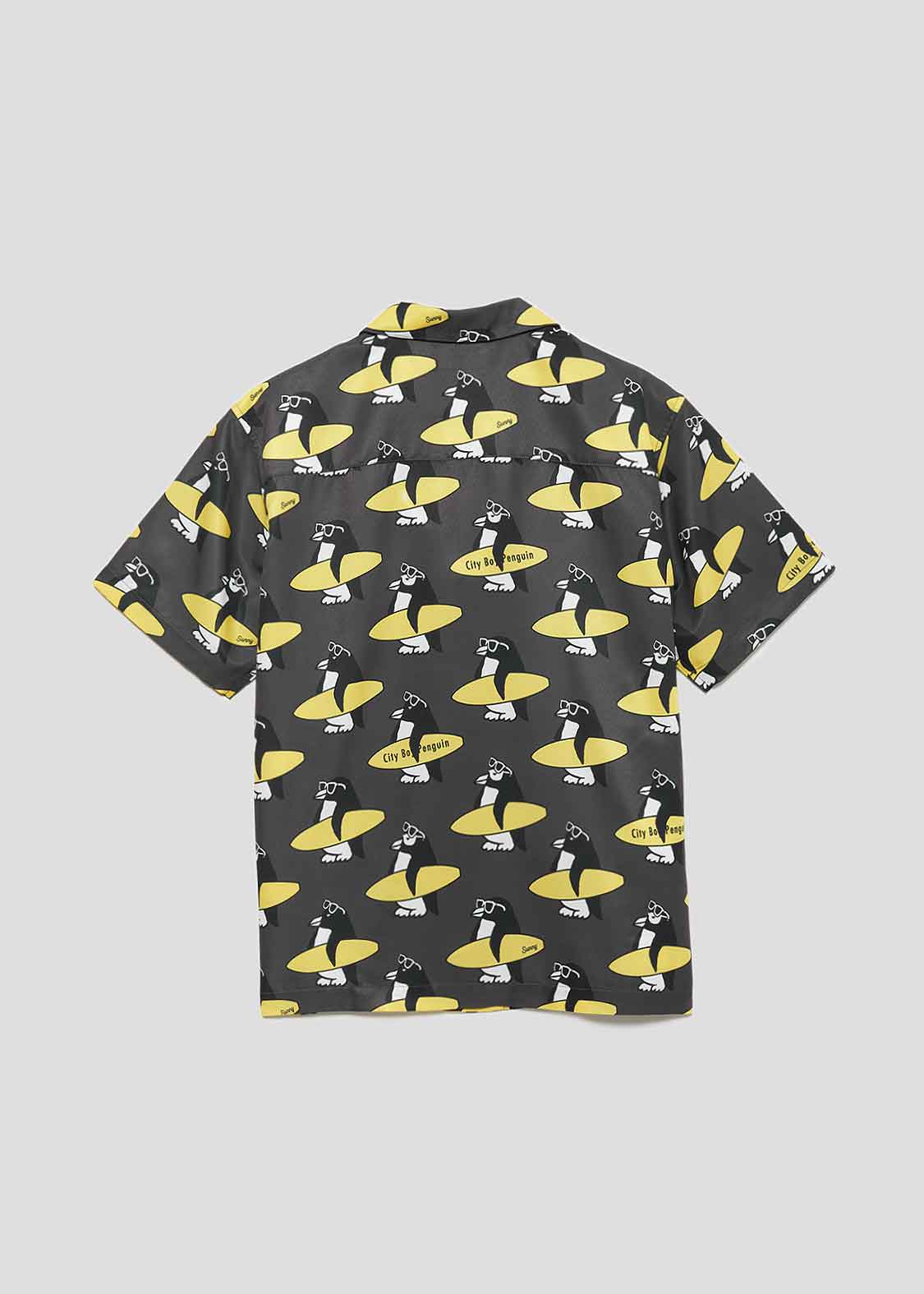 Open Collar Short Sleeve Shirt (City boy Penguin Surf)