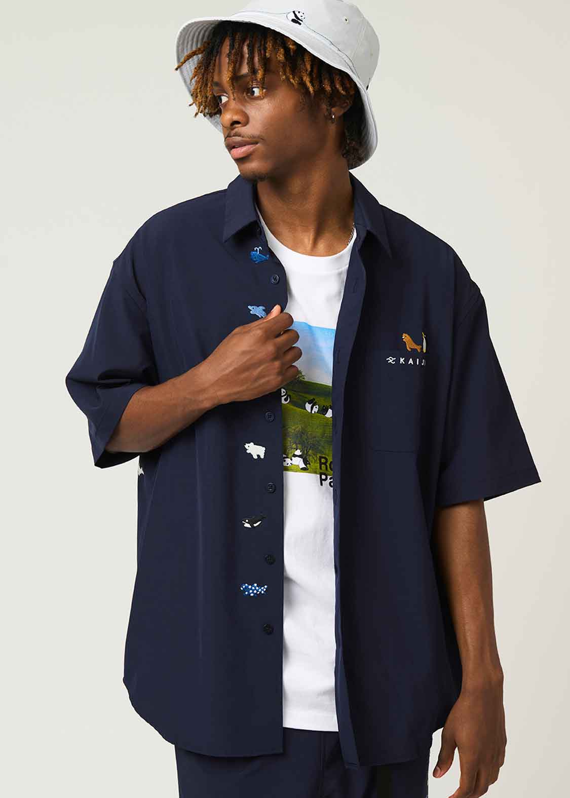 Loose Fit Short Sleeve Shirt (Marine Animals)