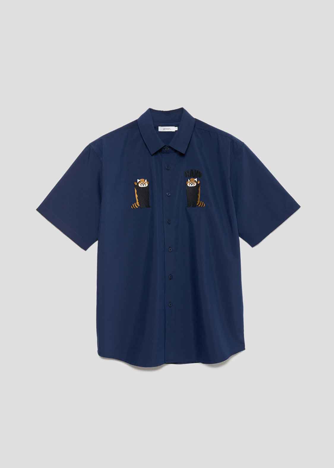 Embroidery Loose Fit Short Sleeve Shirt (Ikaku)