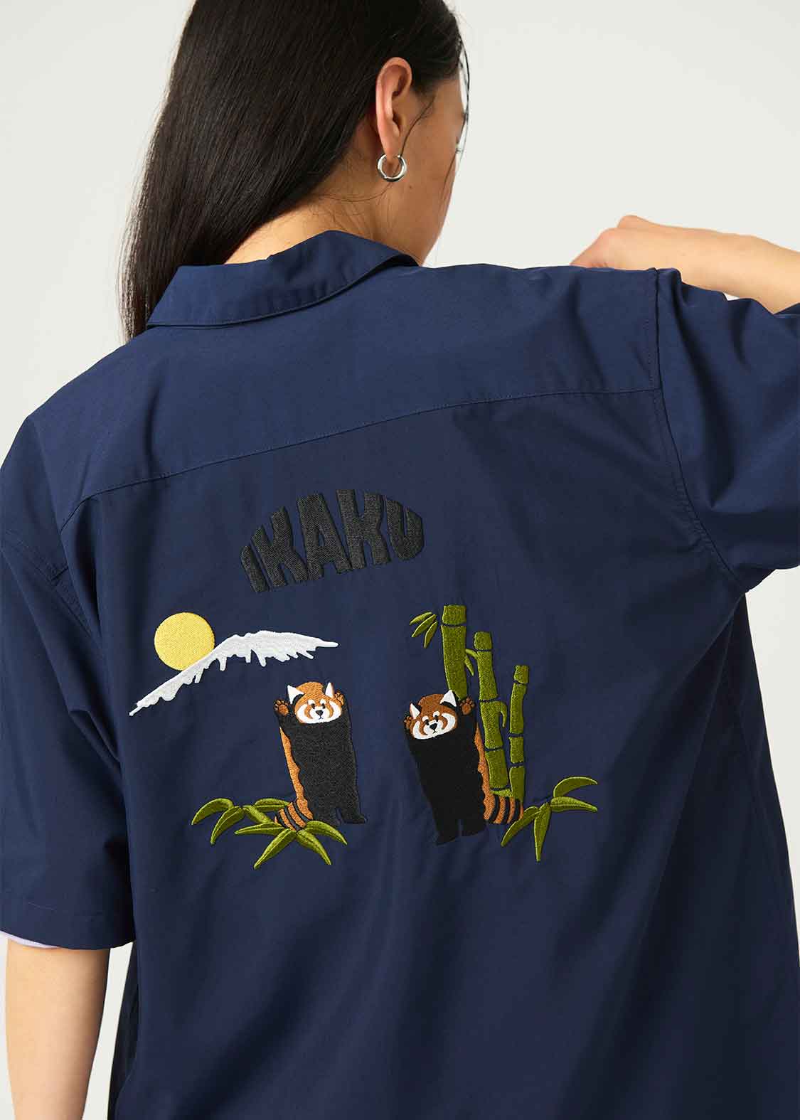 Embroidery Loose Fit Short Sleeve Shirt (Ikaku)