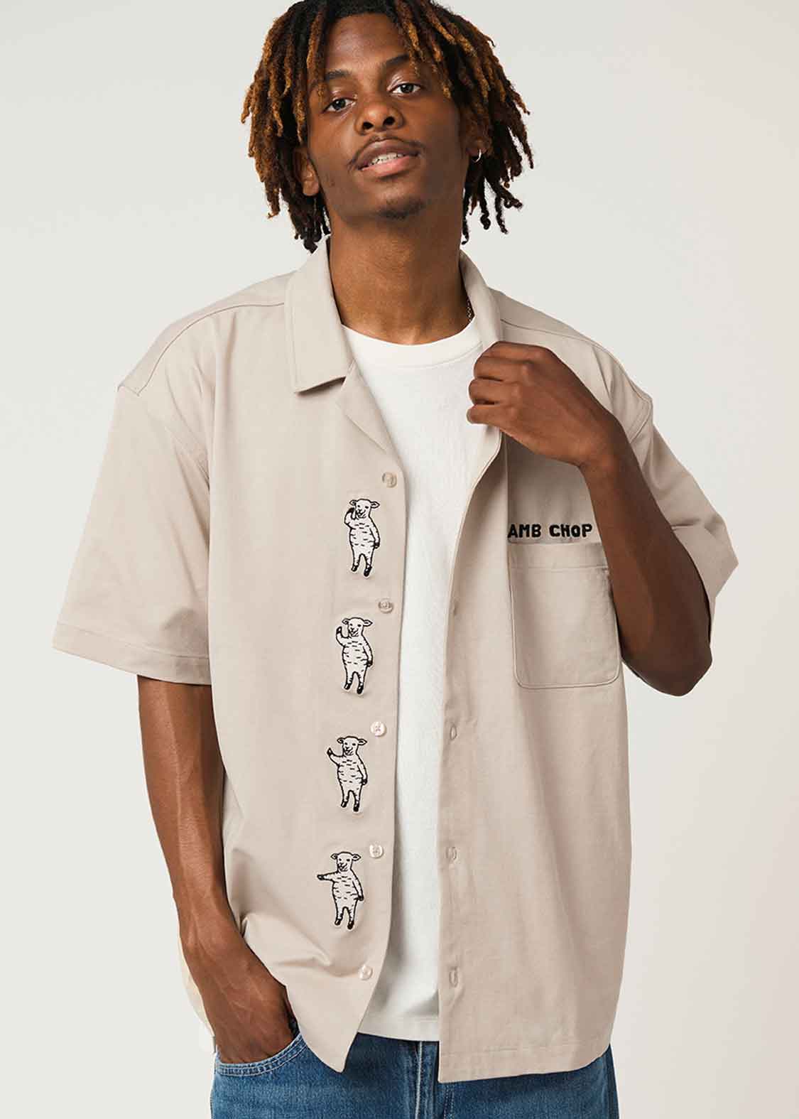 Dry Open Collar Short Sleeve Shirt (Lamb Chop) – Via Artists