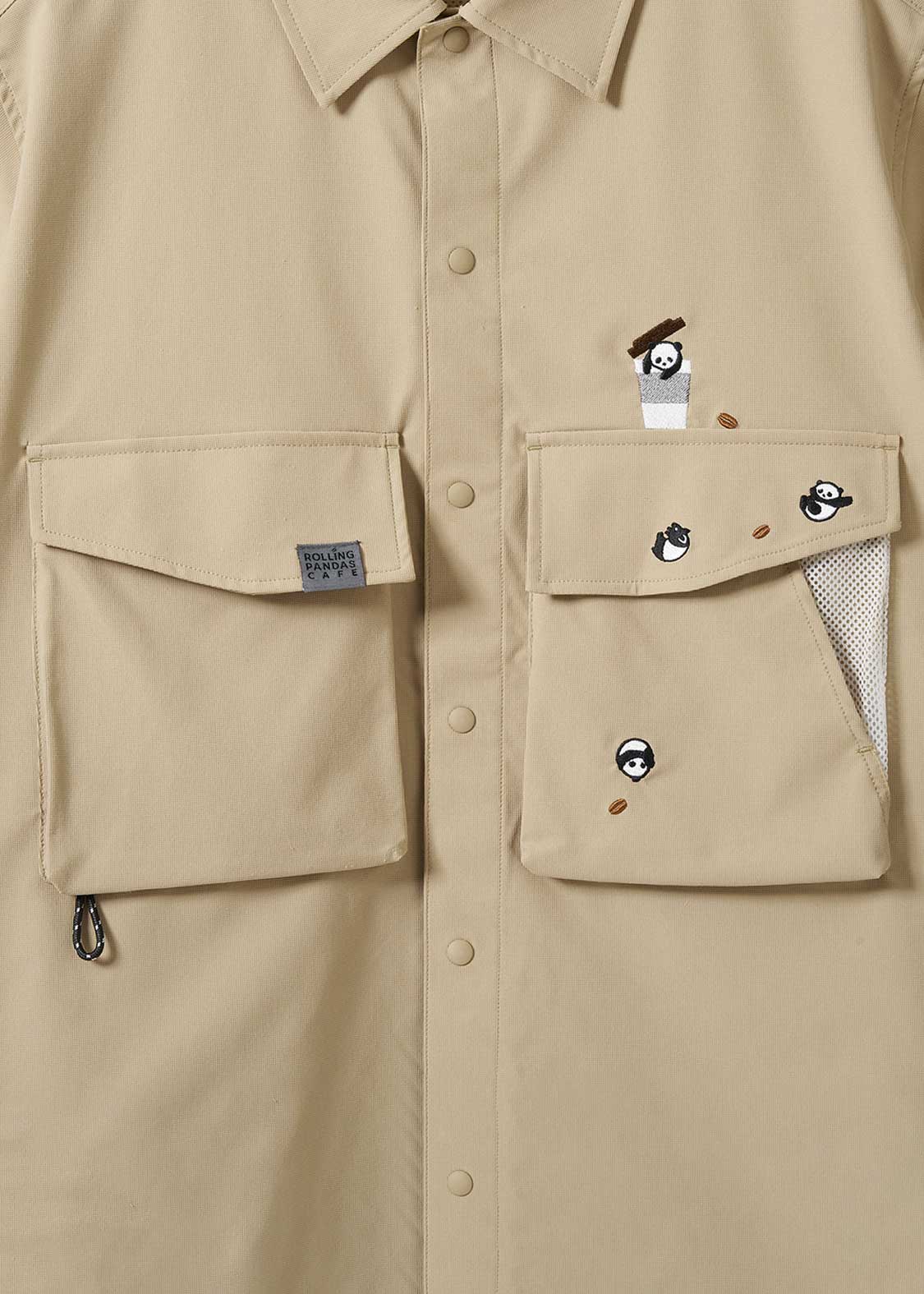 3 Pockets Short Sleeve Shirt (Rolling Pandas Cafe)