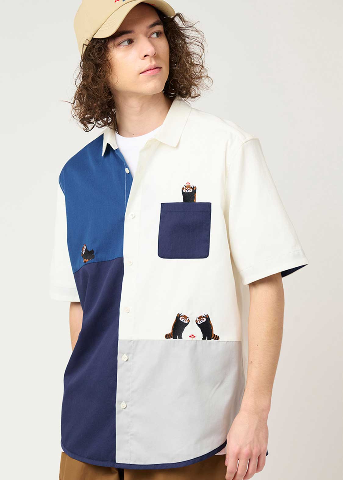 Pique Combi Short Sleeve Shirt (Ikaku Nanikore)