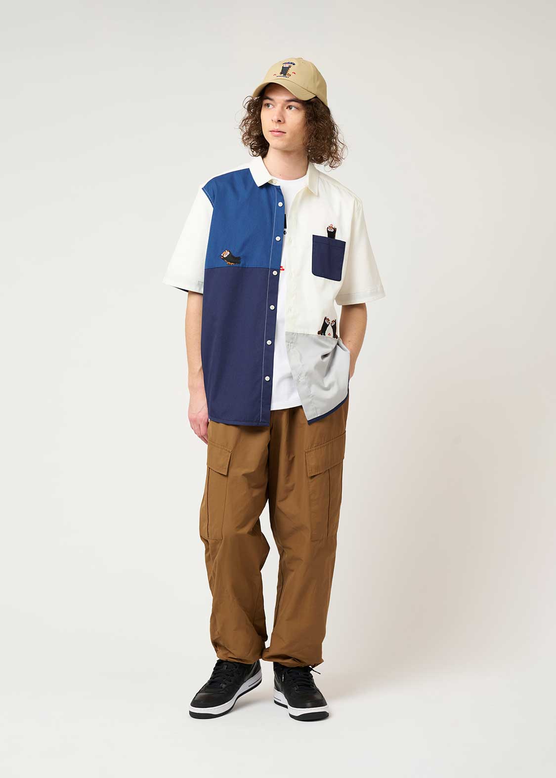 Pique Combi Short Sleeve Shirt (Ikaku Nanikore)