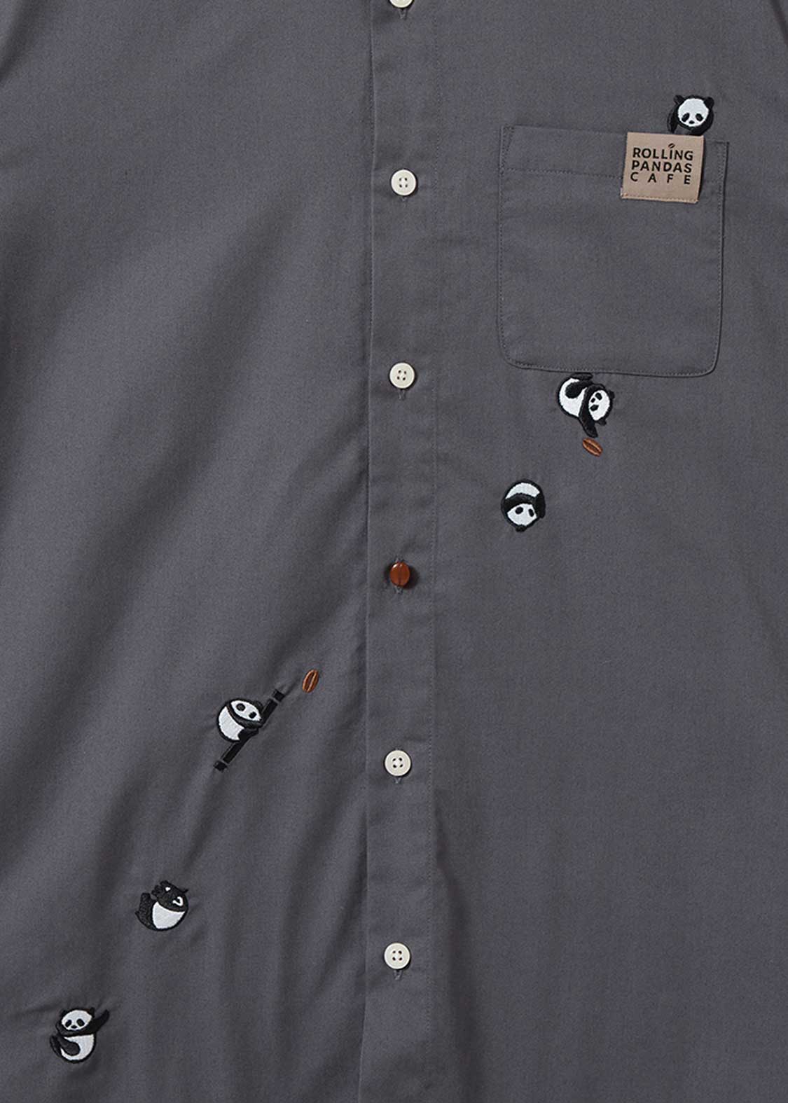 Pique Combi Short Sleeve Shirt (Rolling Pandas Cafe)