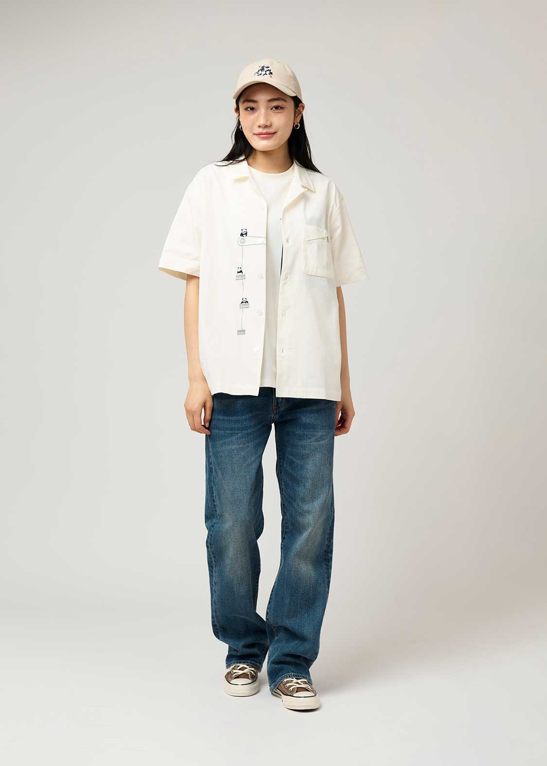 Dry Open Collar Short Sleeve Shirt (Rolling Pandas Factory)