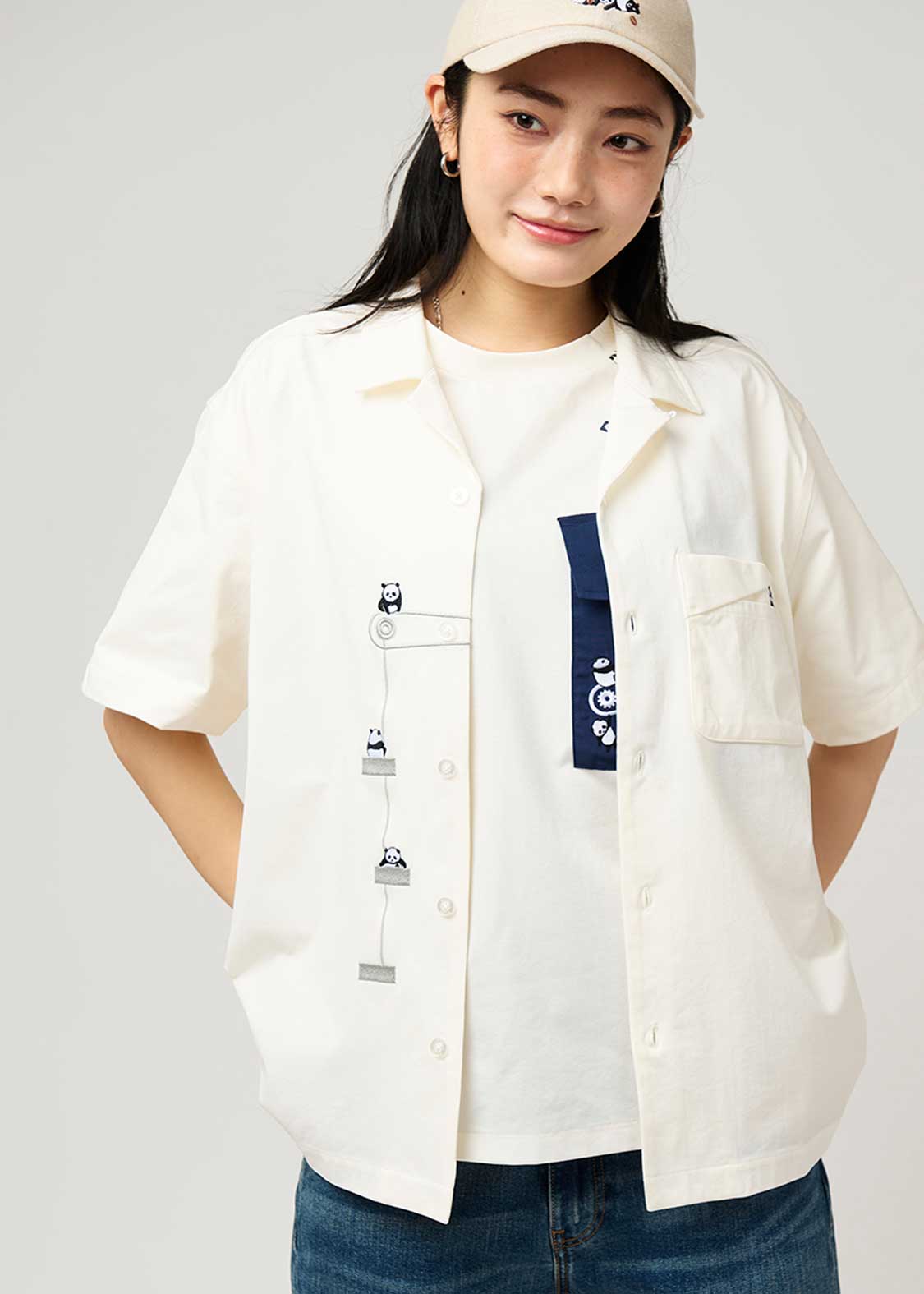 Dry Open Collar Short Sleeve Shirt (Rolling Pandas Factory)