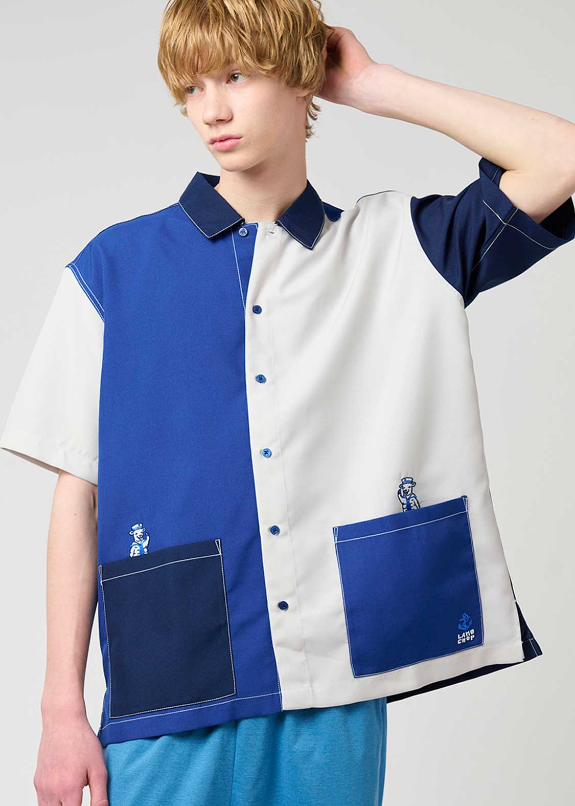 Poly Tro Big Silhouette Short Sleeve Shirt (Lamb Chop Marine)