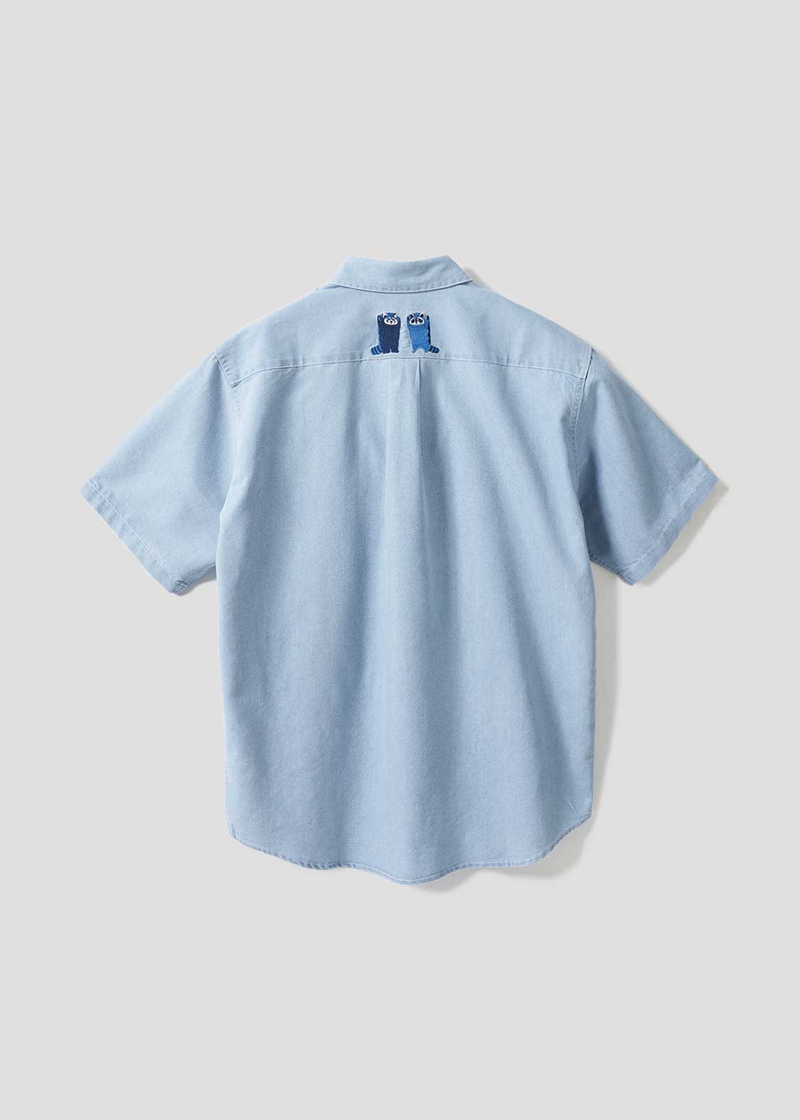 Denim Loose Silhouette Short Sleeve Shirt  (Ikaku Niterune)