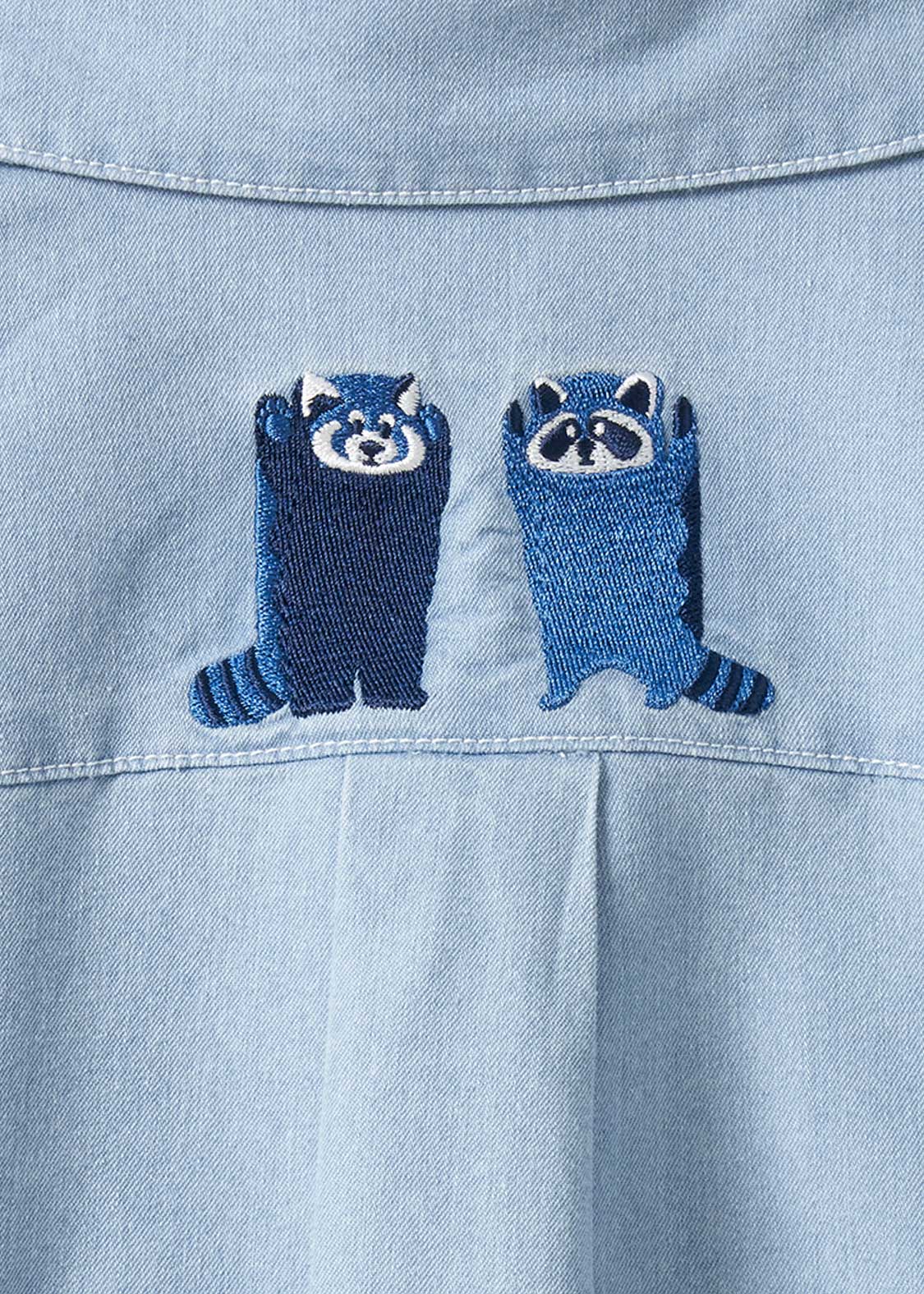 Denim Loose Silhouette Short Sleeve Shirt  (Ikaku Niterune)