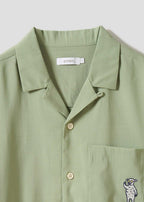 Lambchop | Linen Touch Open Collar Shirt