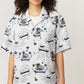 Nagasugiru Inu Playing With Waves | Open Collar Aloha Shirt