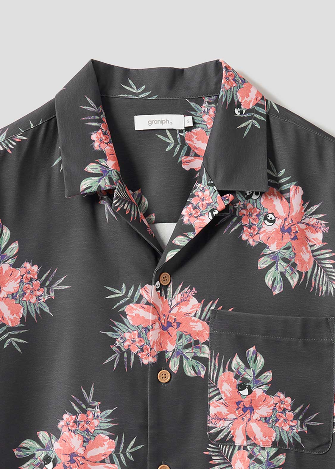 Rolling Pandas Hibiscus | Open Collar Aloha Shirt