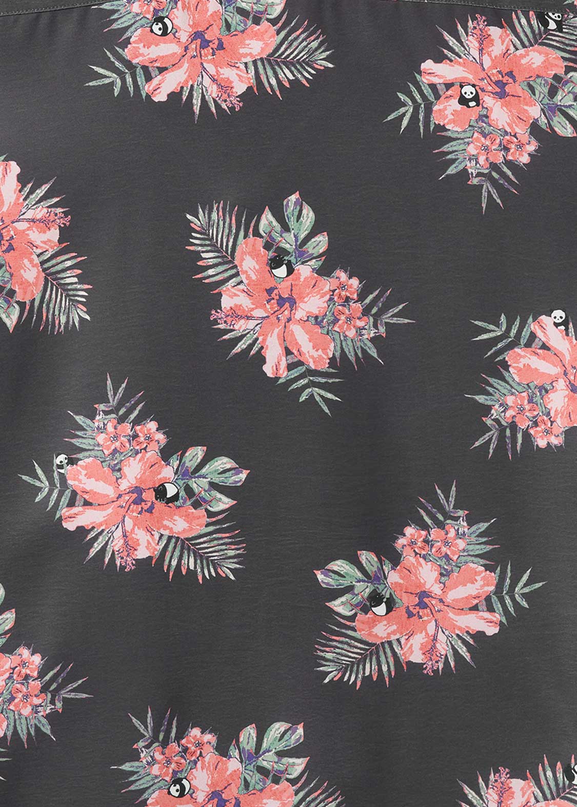 Rolling Pandas Hibiscus | Open Collar Aloha Shirt