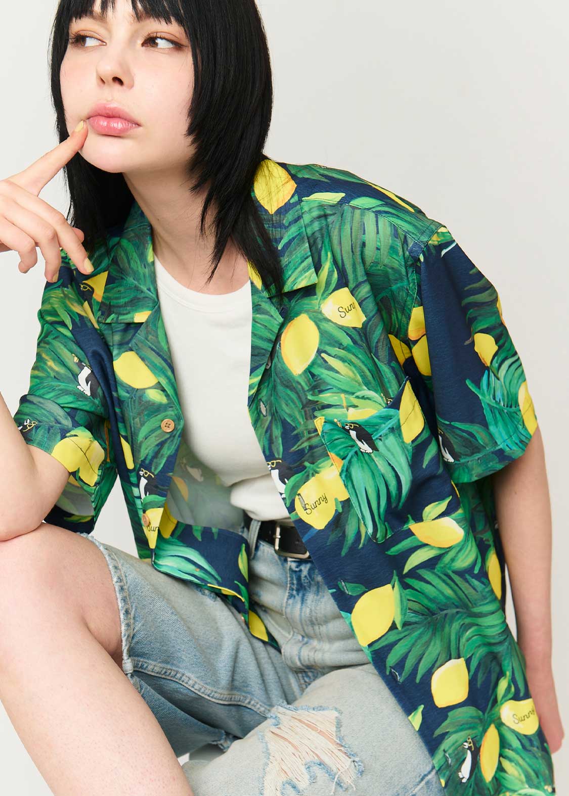 City Boy Penguin | Open Collar Aloha Shirt