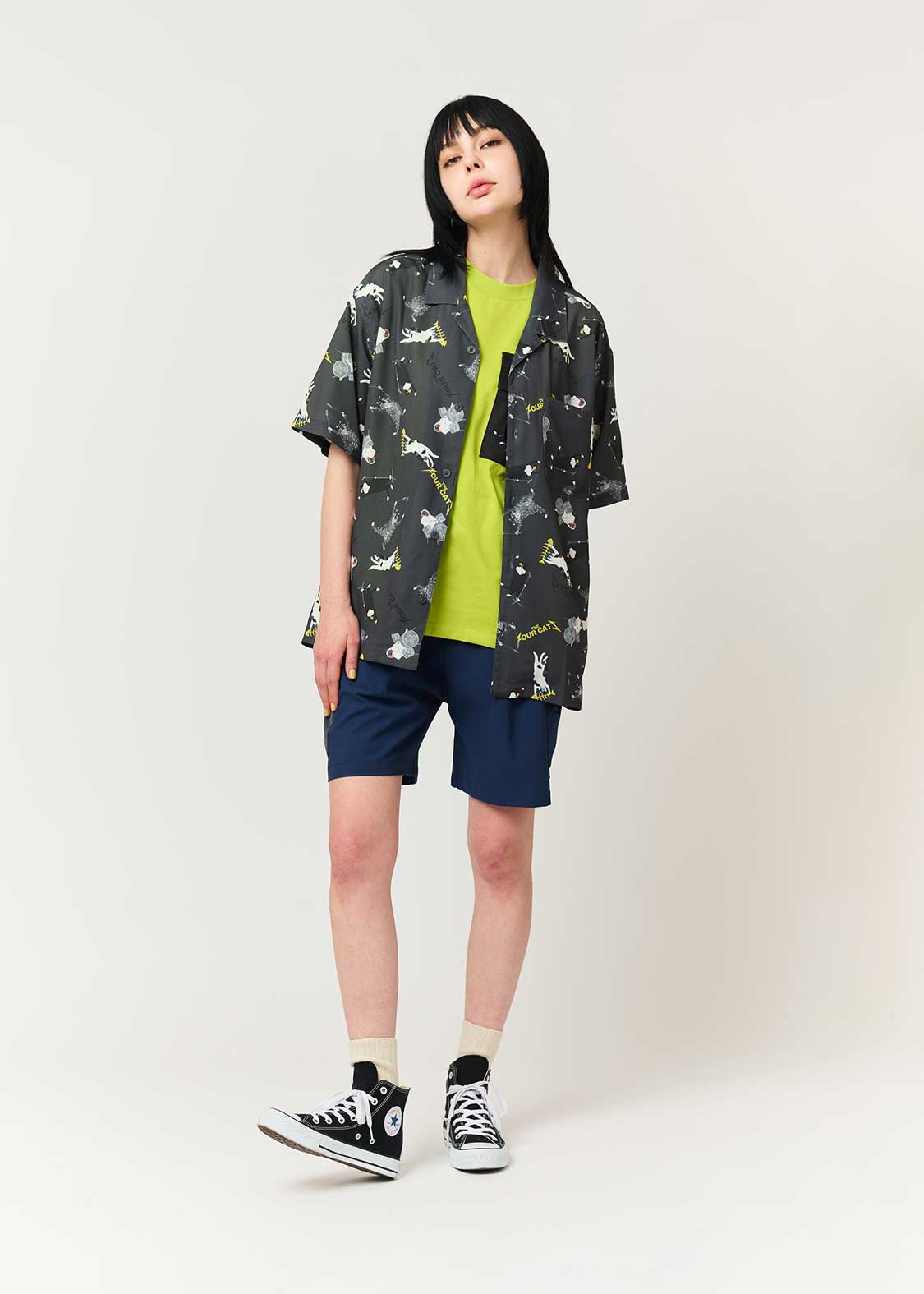 The Four Cats Band | Big Silhouette Open Collar Shirt