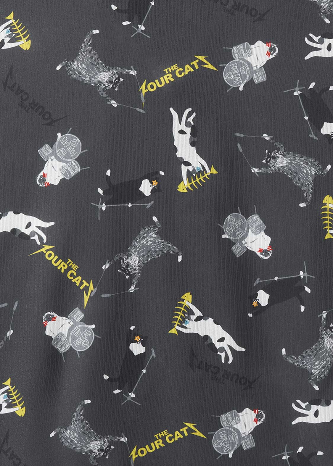 The Four Cats Band | Big Silhouette Open Collar Shirt