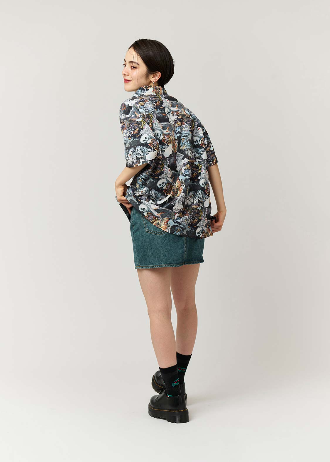 Shigeru Mizuki - Yokai All Stars | Big Silhouette Open Collar Shirt