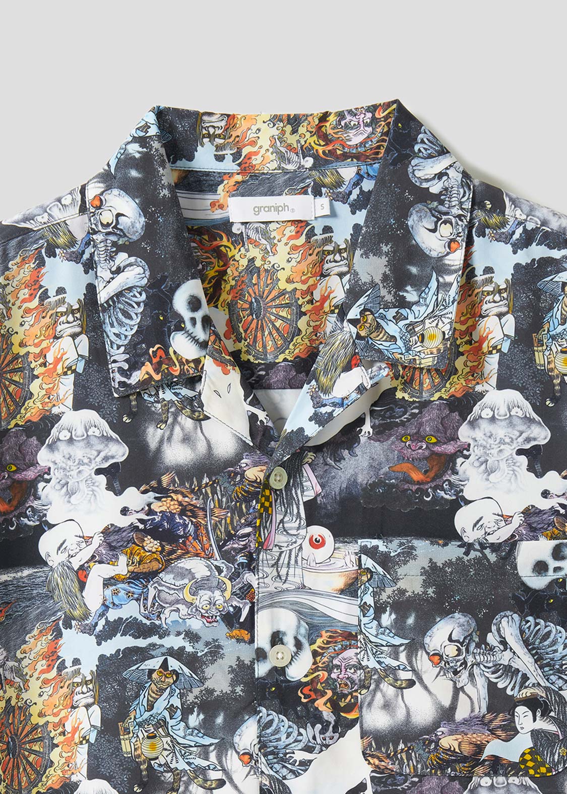Shigeru Mizuki - Yokai All Stars | Big Silhouette Open Collar Shirt
