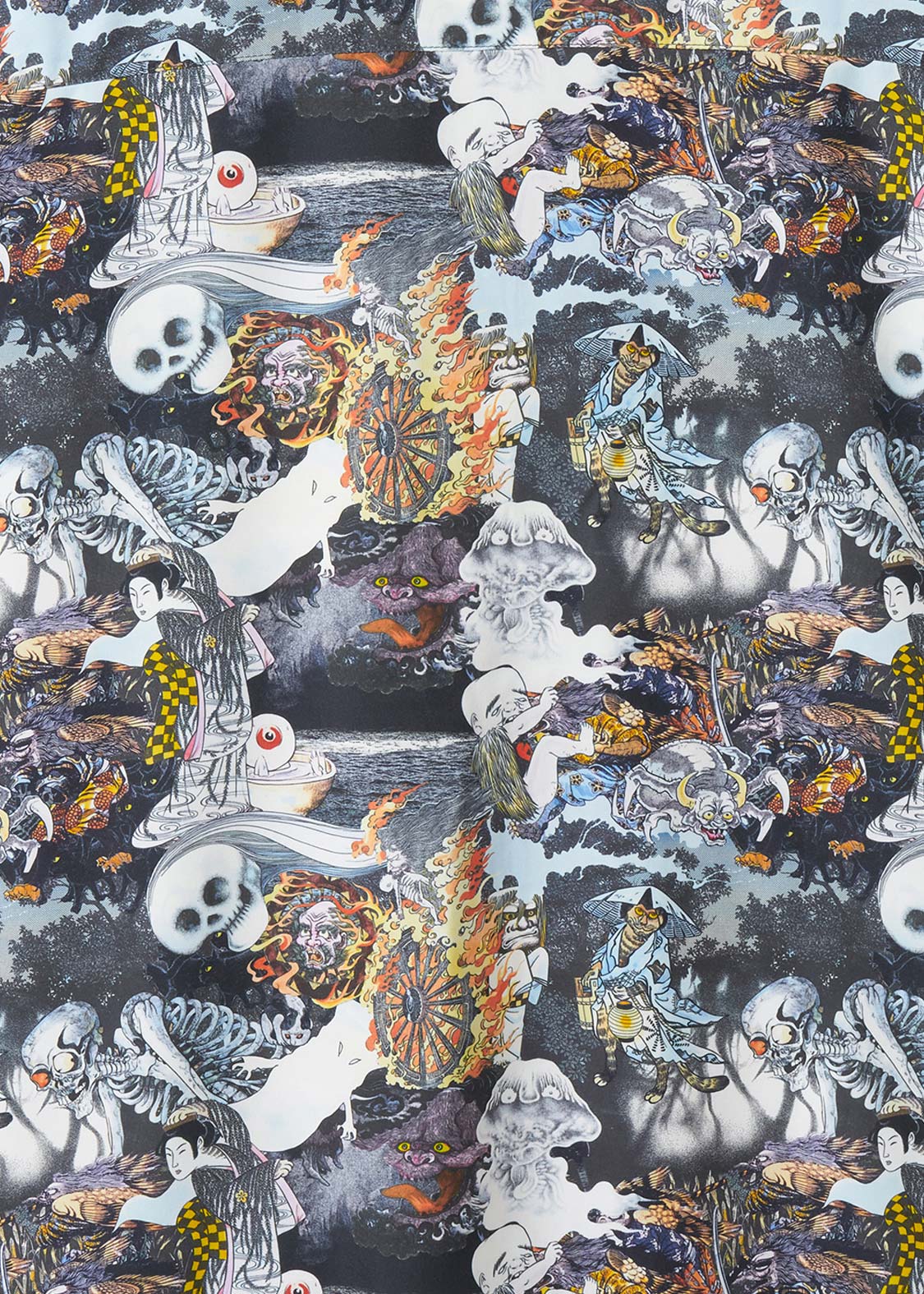 Shigeru Mizuki - Yokai All Stars | Big Silhouette Open Collar Shirt