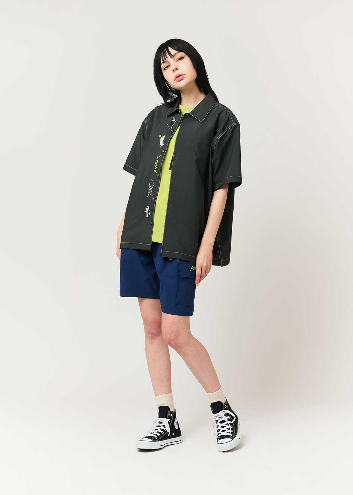 The Four Cats Band | Big Silhouette Poly Tro Short Sleeve Shirt