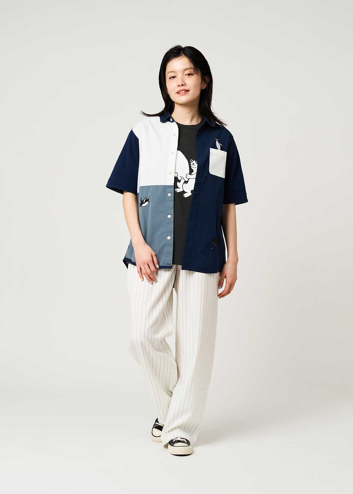 Sakazaki Chiharu – Big Catch | Piqué Combination Short Sleeve Shirt