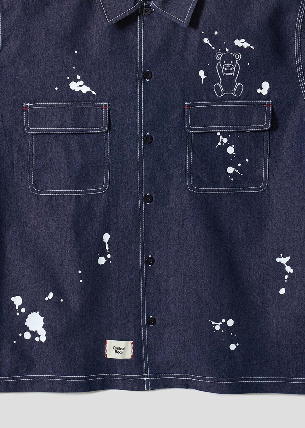 Control Bear BLUE | Dripping Short-Sleeve Shirt