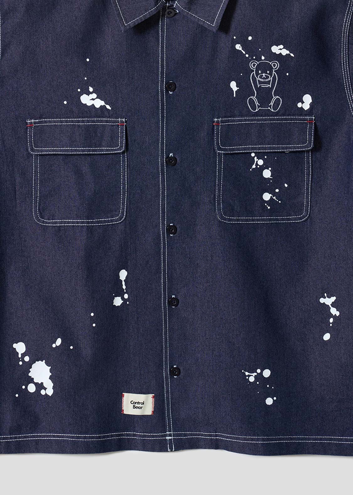 Control Bear BLUE | Dripping Short-Sleeve Shirt
