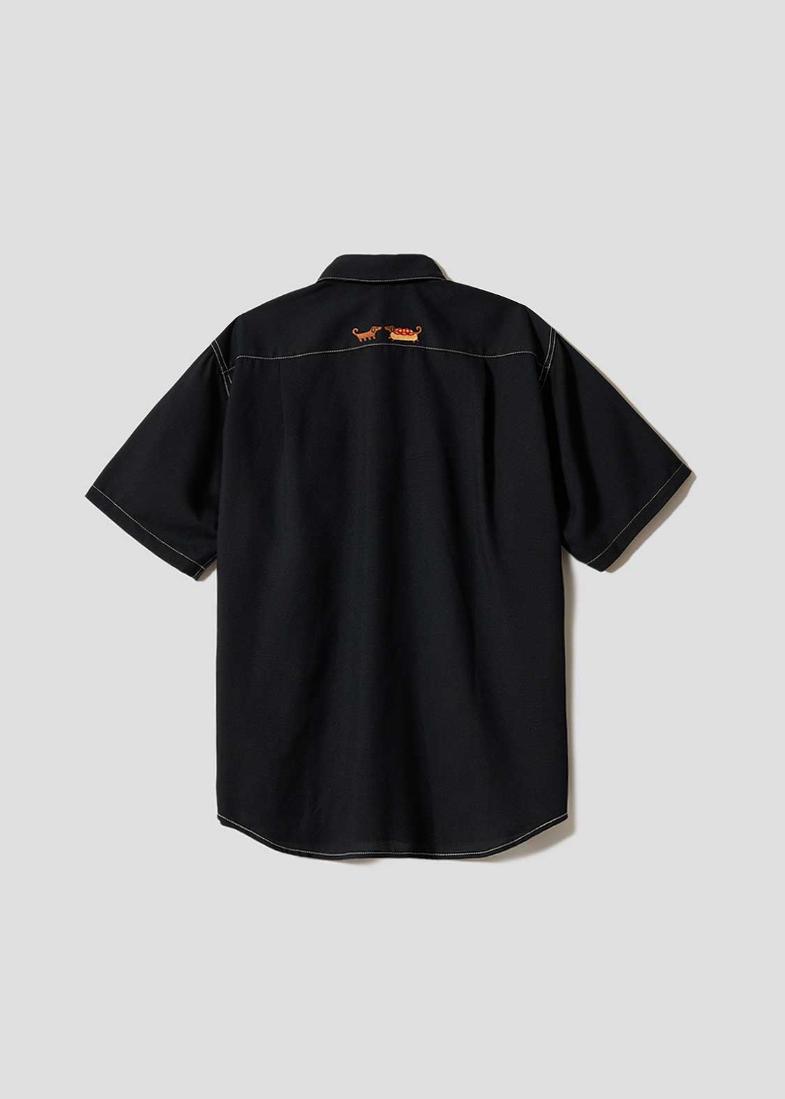 Nagasugiru Inu Meets Hot Dog | Loose Short-Sleeve Shirt