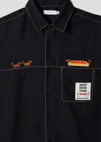 Nagasugiru Inu Meets Hot Dog | Loose Short-Sleeve Shirt
