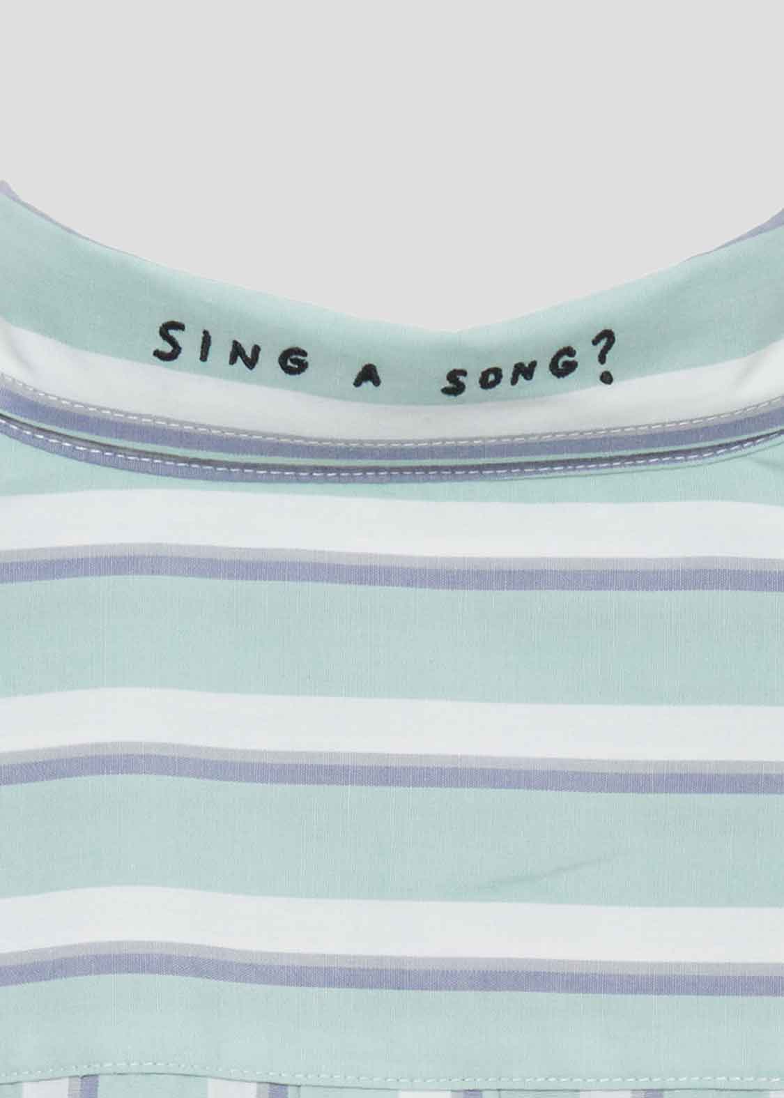 Stripe Big silhouette Long Sleeve Shirt (Sing a Song Beautiful Shadow)