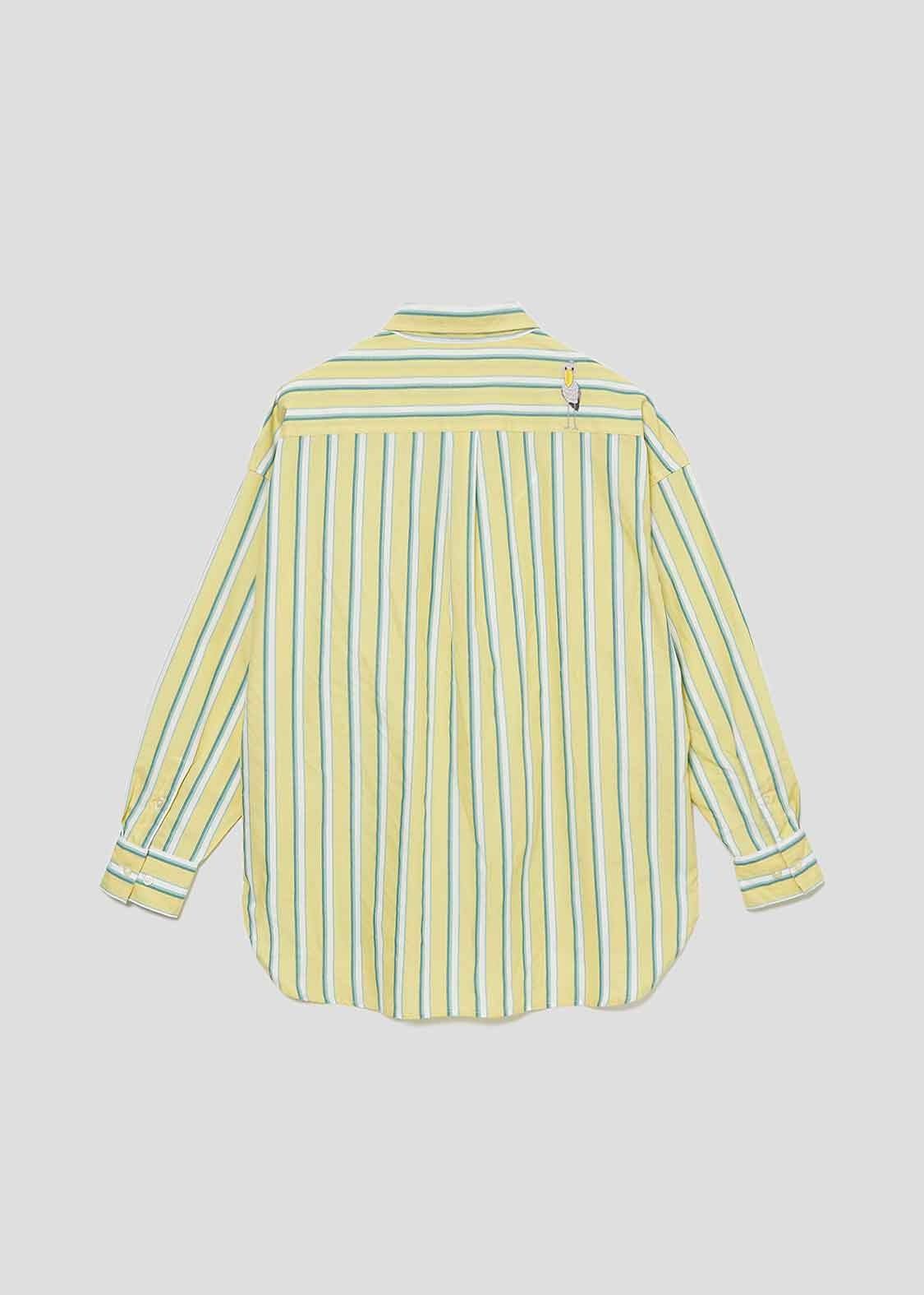 Stripe Big silhouette Long Sleeve Shirt (Hashibiroko)