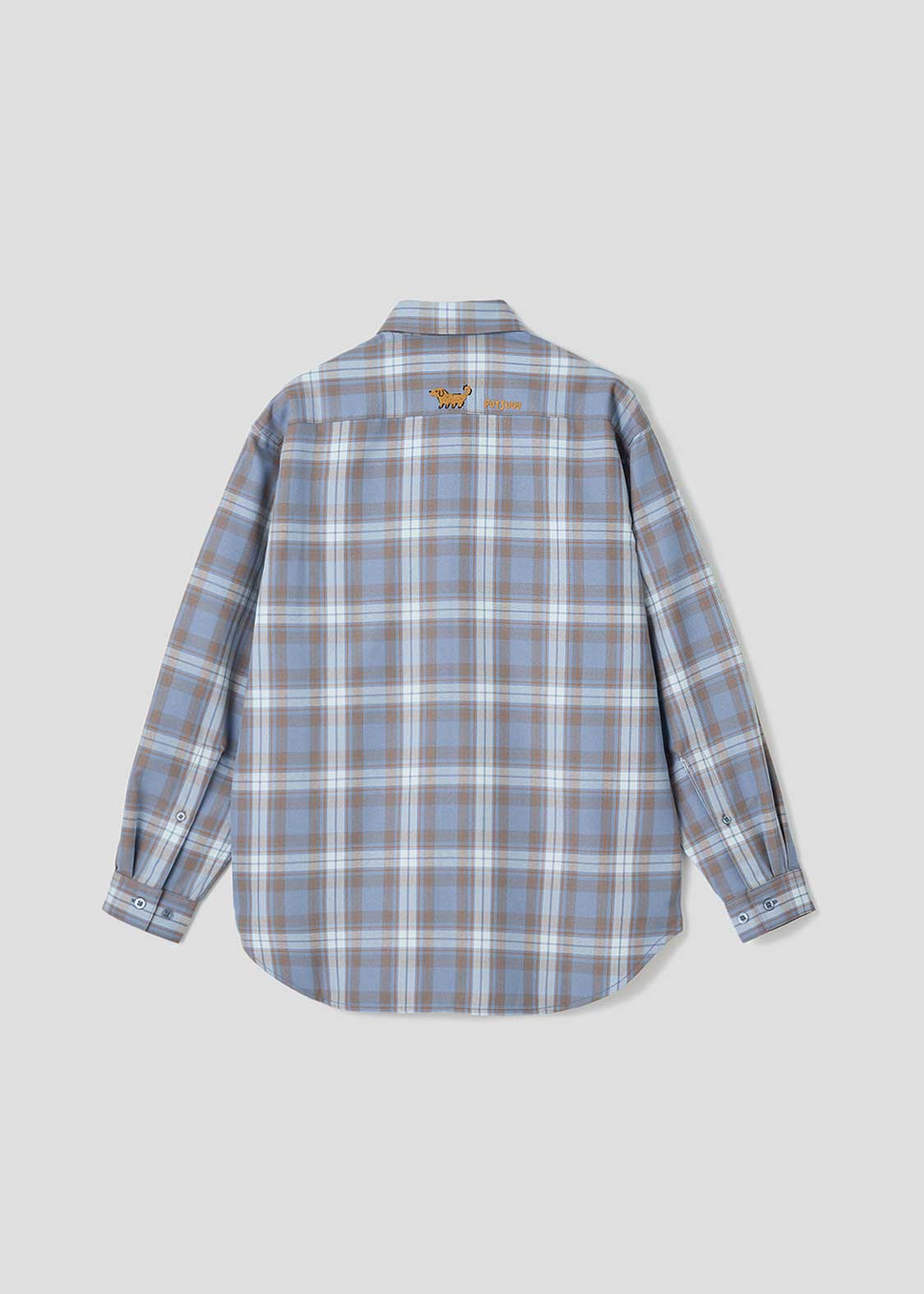 Painted Nagasugiru Inu | Loose Fit Check Shirt