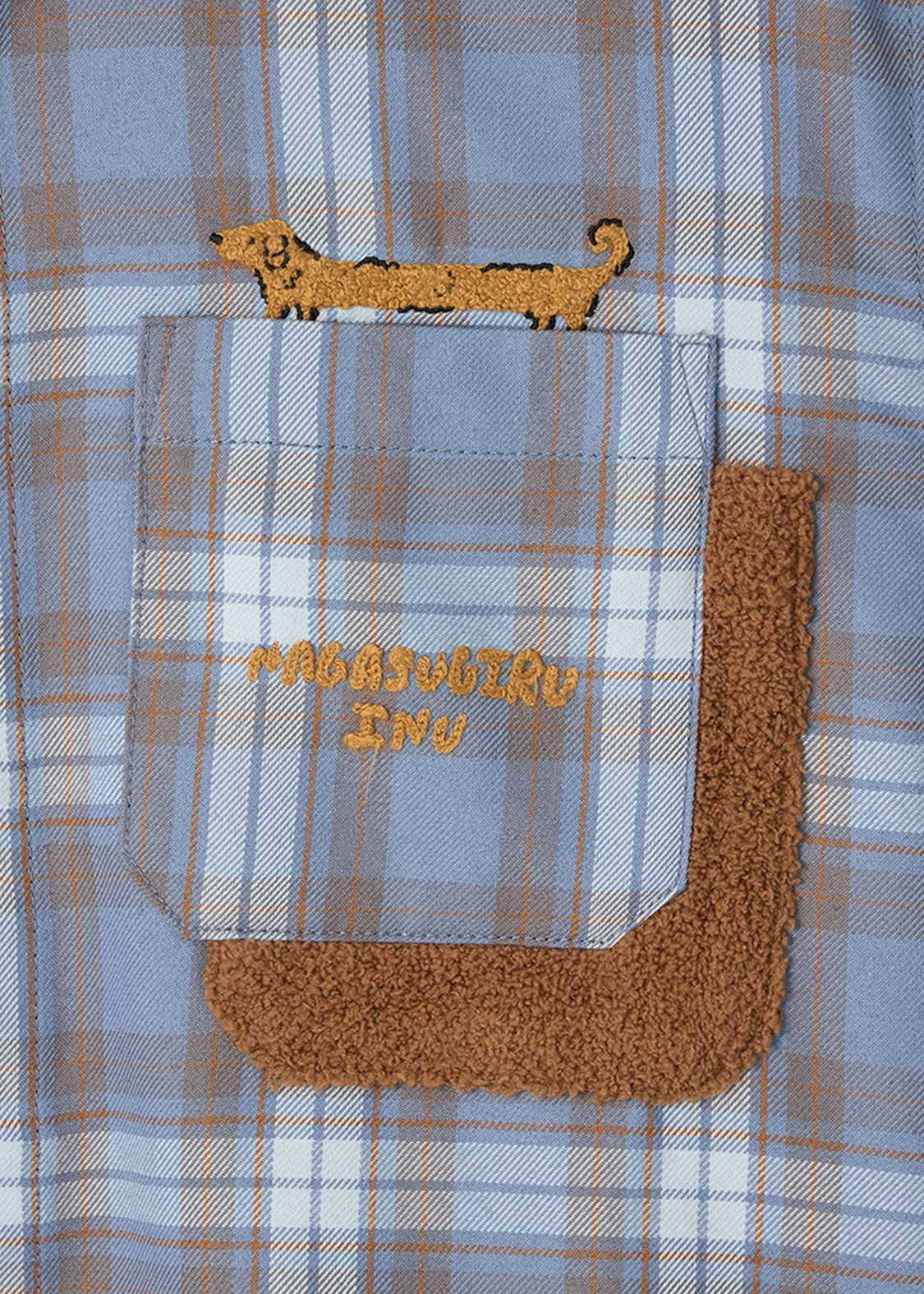 Painted Nagasugiru Inu | Loose Fit Check Shirt