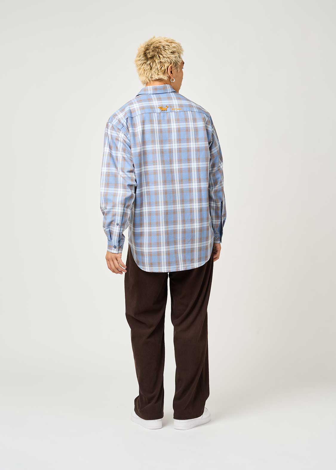 Painted Nagasugiru Inu | Loose Fit Check Shirt