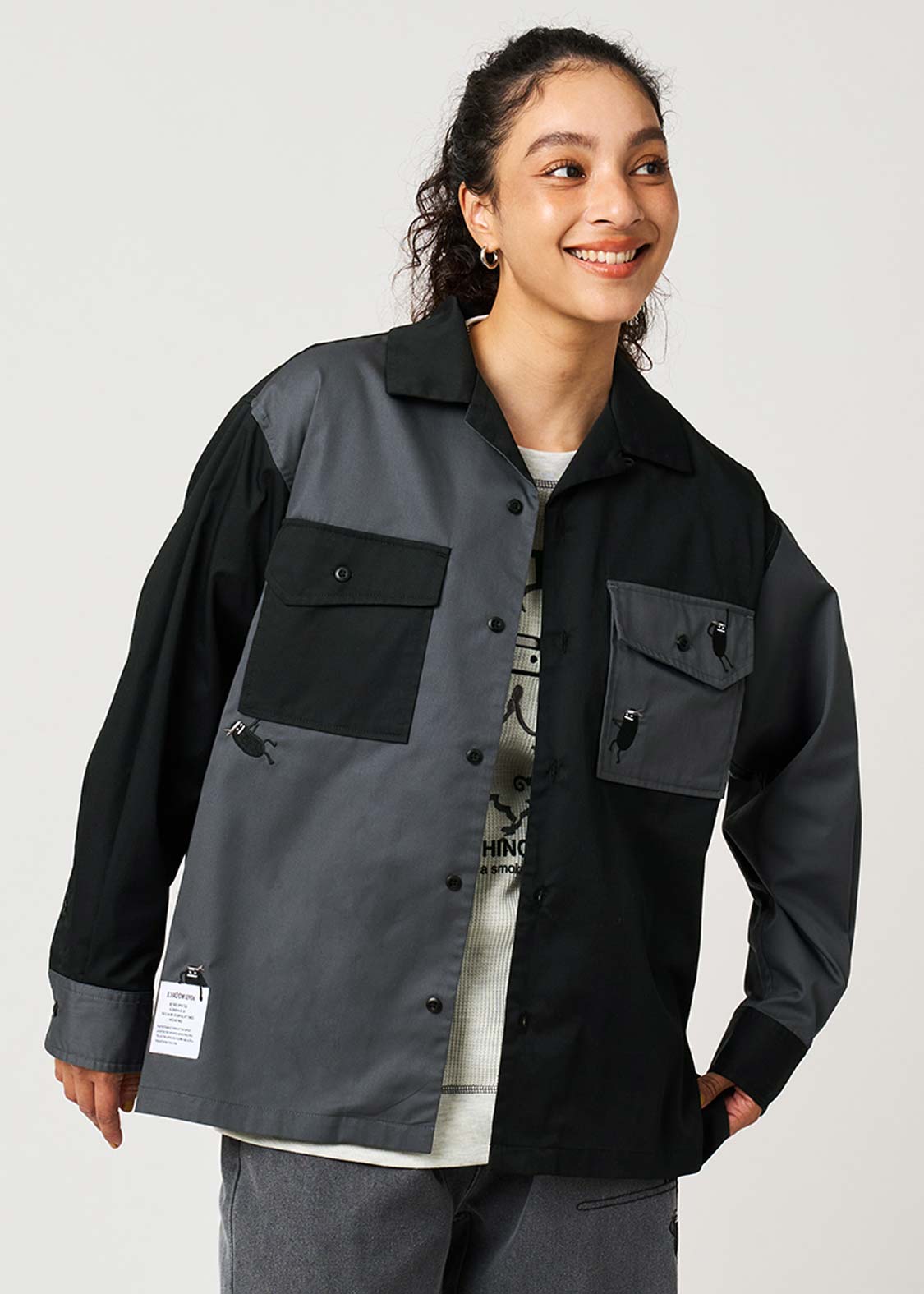 Beautiful Shadow Shinobi | Double Pocket Big Shirt