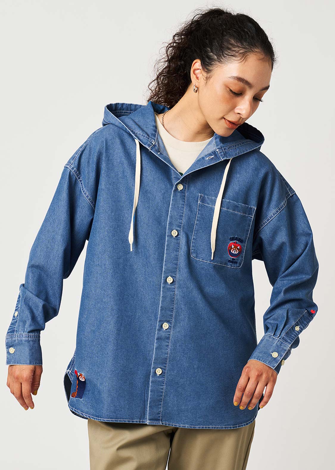 Ikaku Noringo | Denim Big Hooded Shirt
