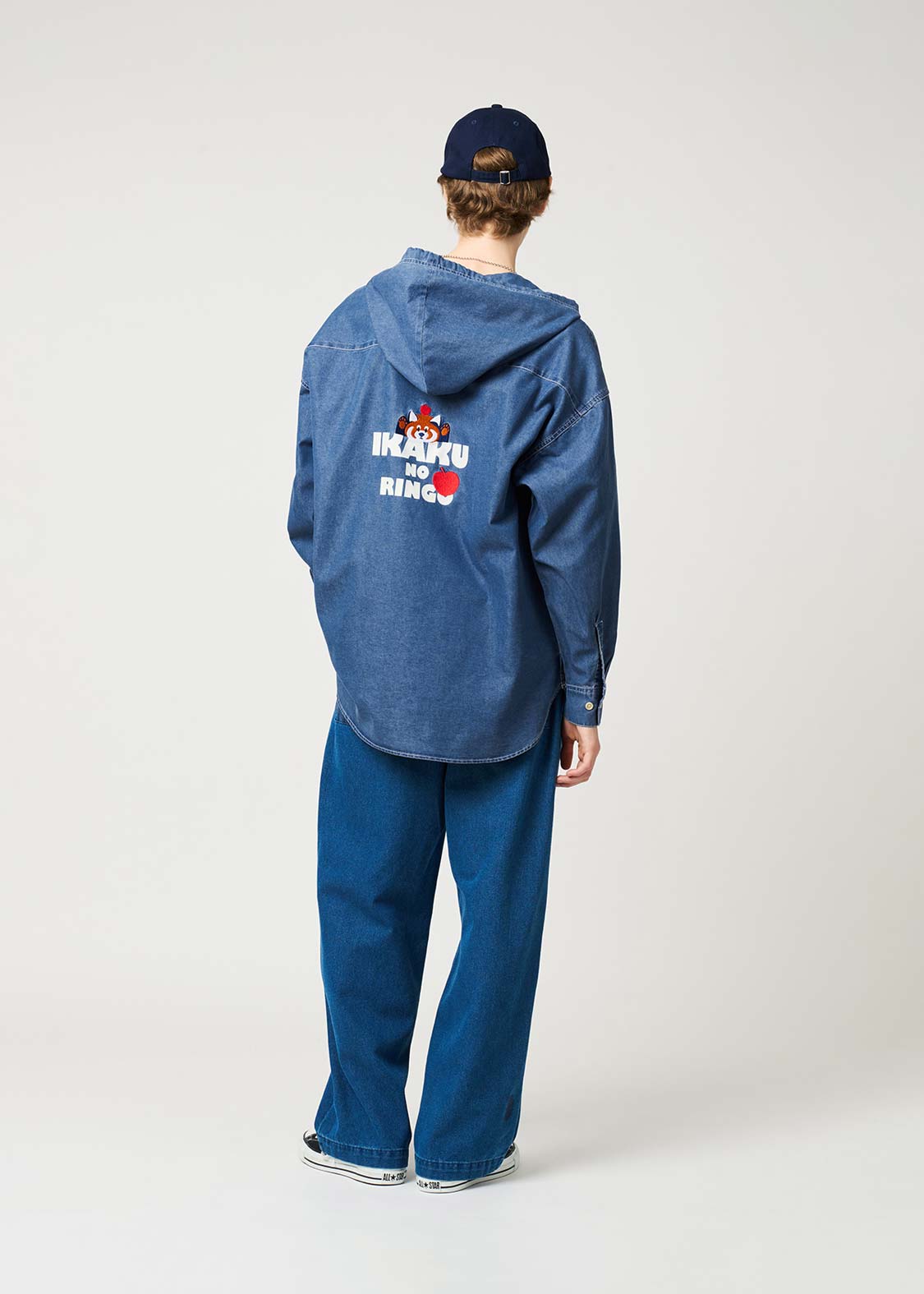 Ikaku Noringo | Denim Big Hooded Shirt