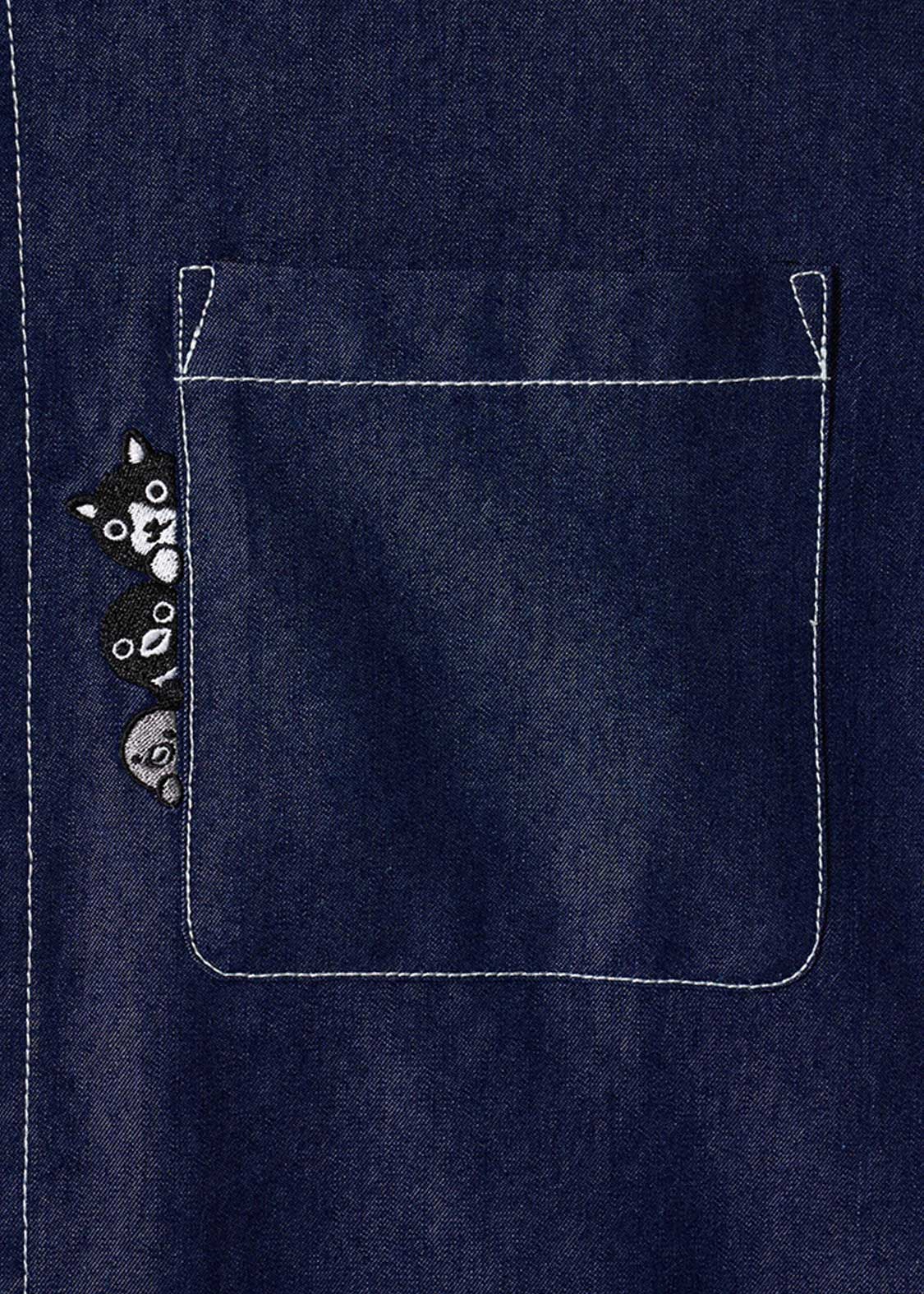 Sakazaki Chiharu – Hyokkori | Denim Loose Shirt