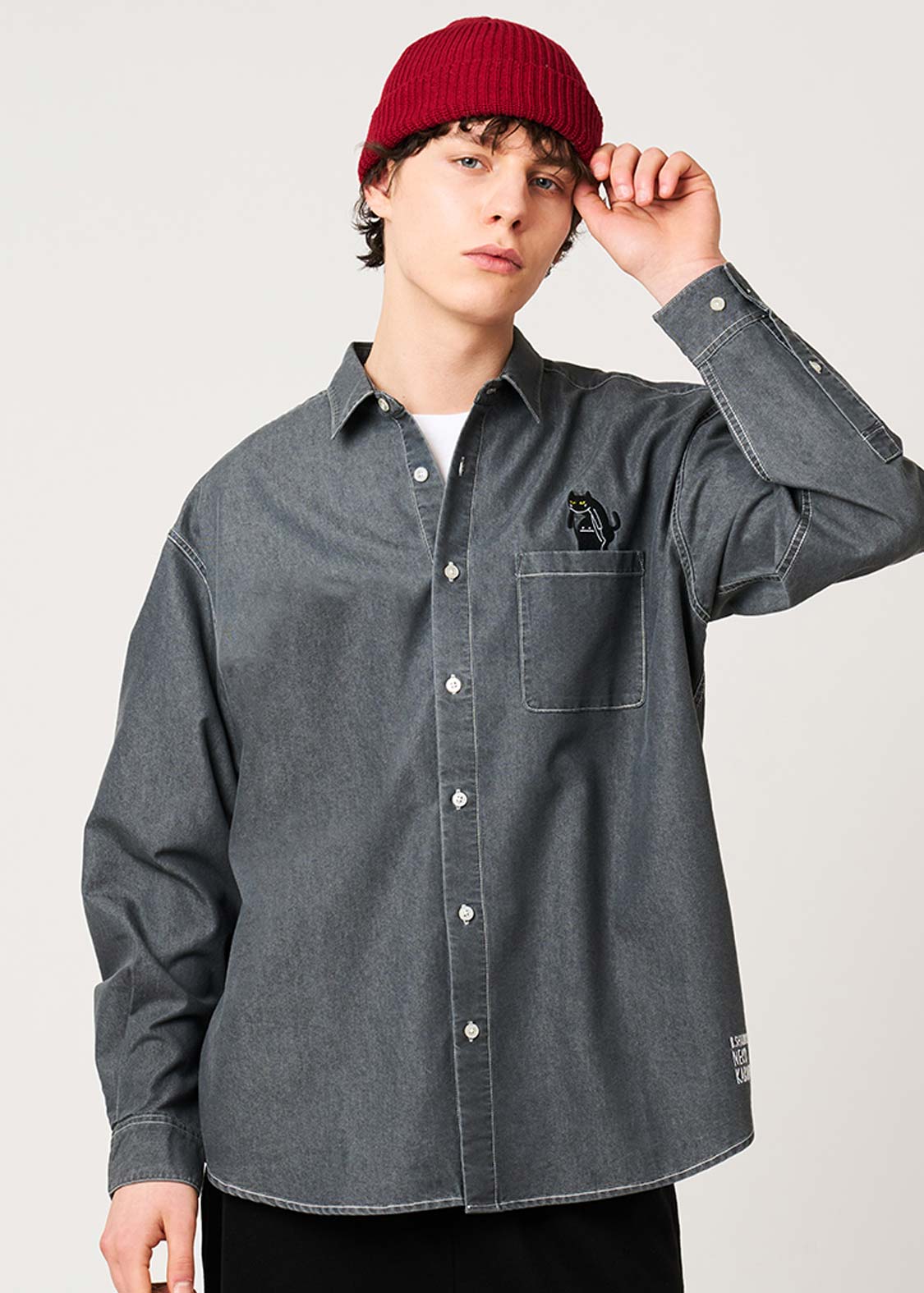 Neko Kaburi Beautiful Shadow | Loose Denim Shirt