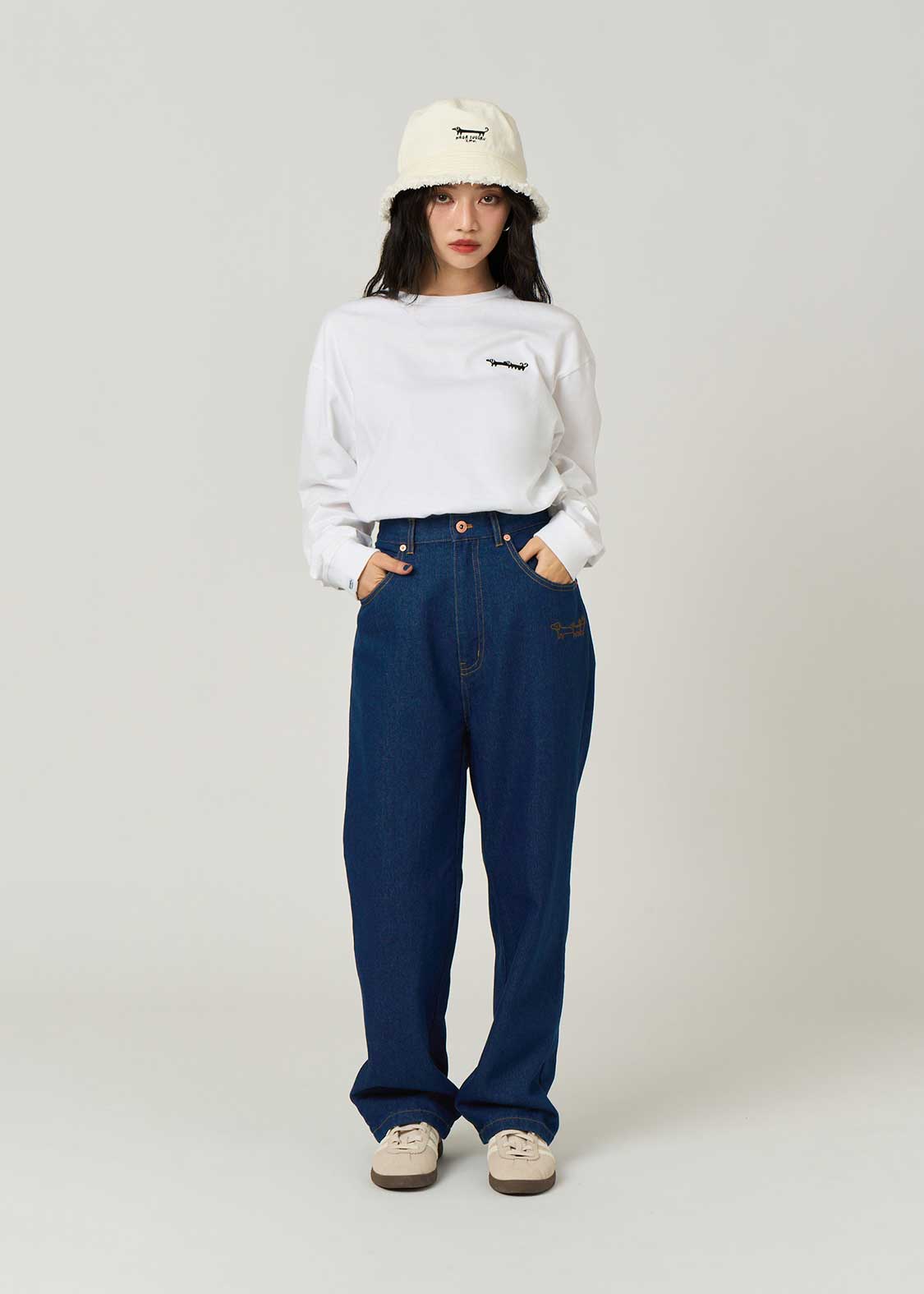 Nagasugiru Inu Friends From Another World | Straight Denim Pants