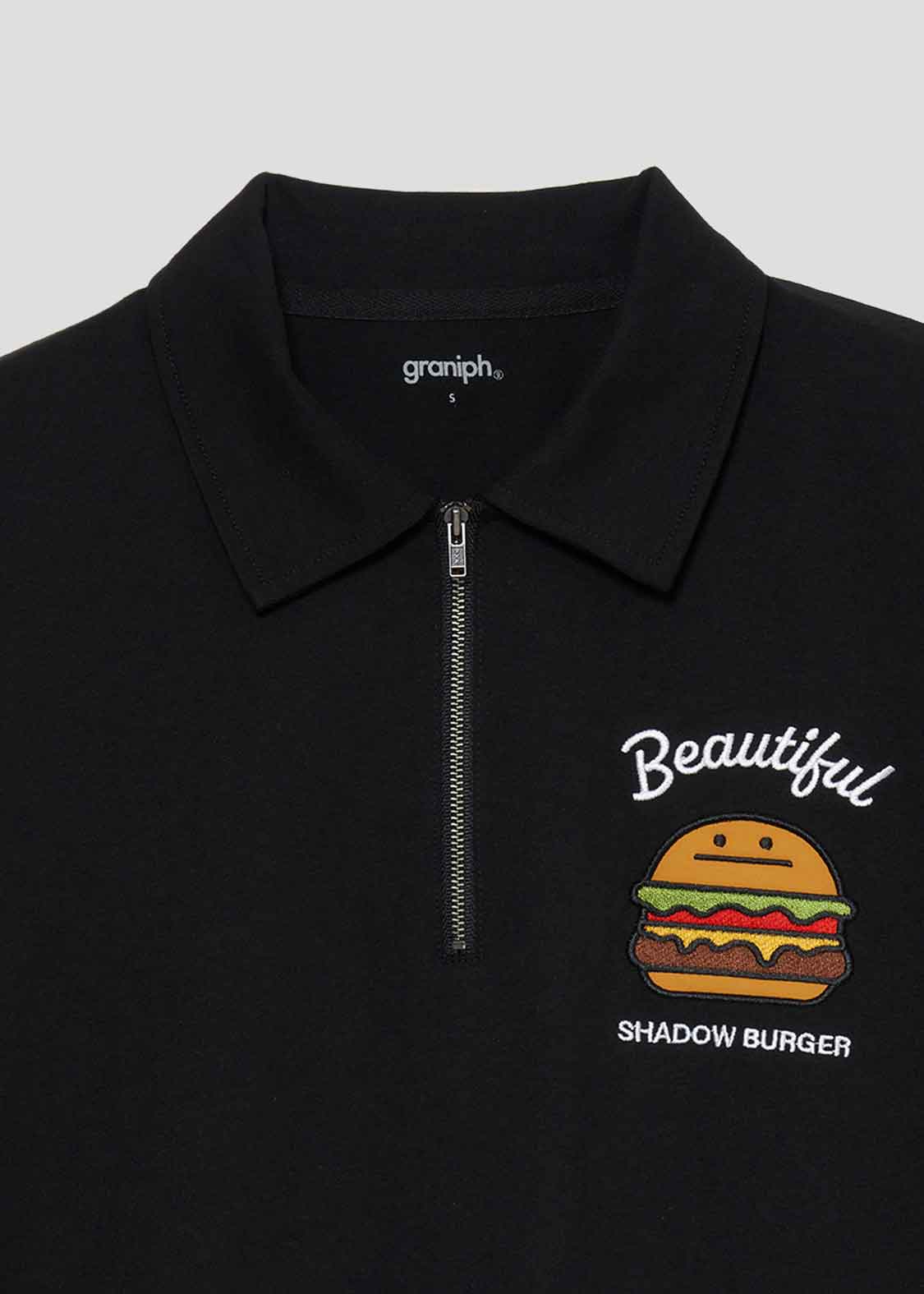 Half ZIp Polo Big Short Sleeve Tee (Beautiful Shadow Burger)