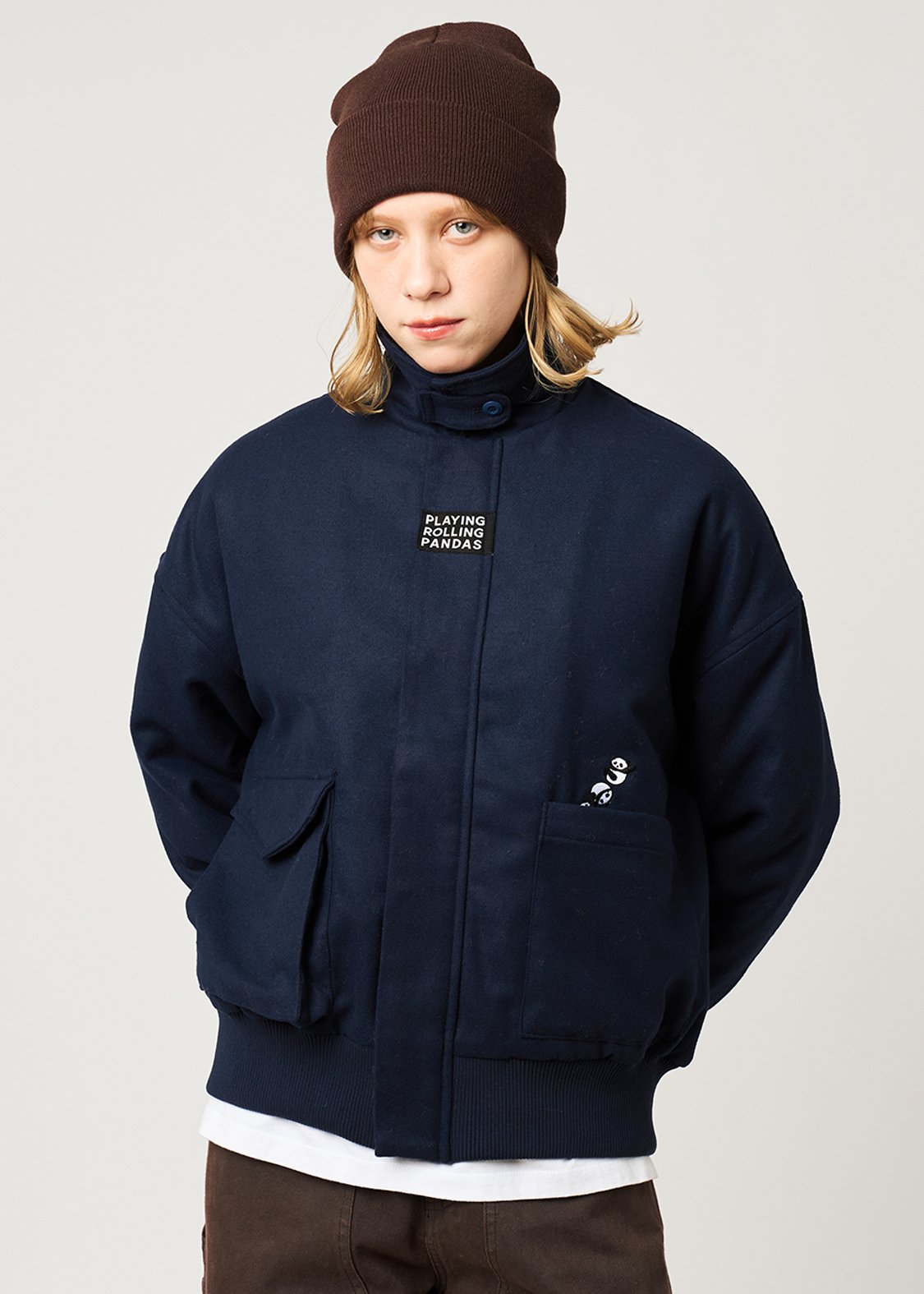 Rolling Pandas | Melton Padded Jacket