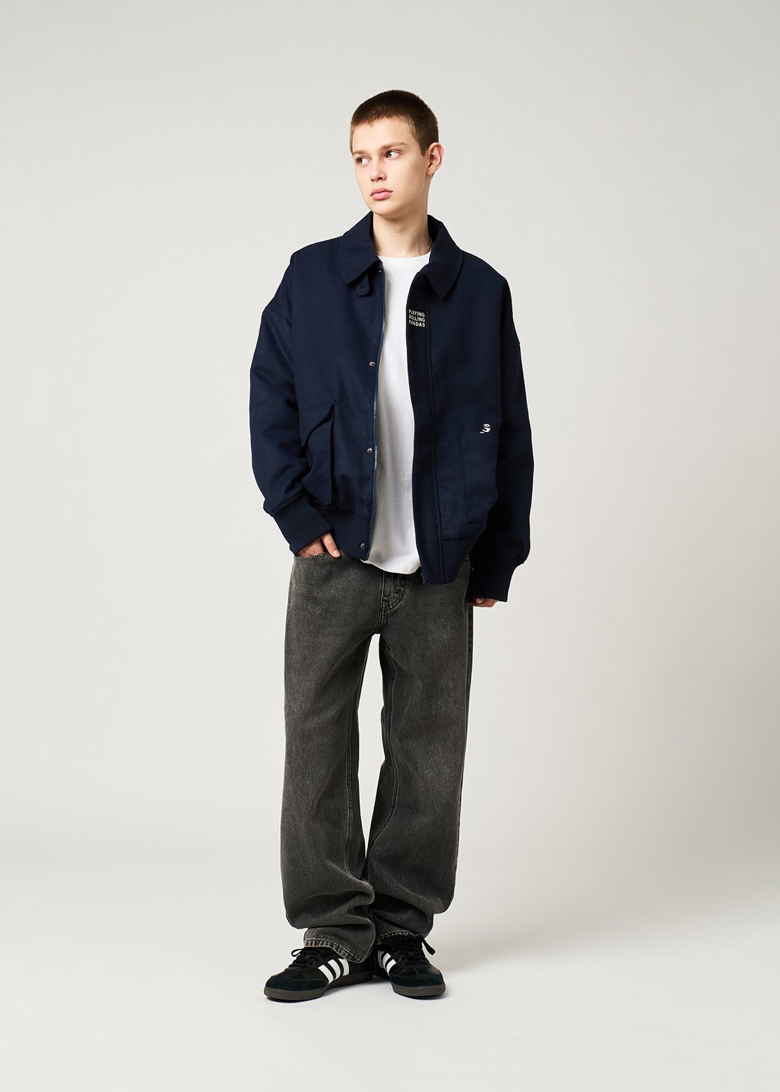 Rolling Pandas | Melton Padded Jacket