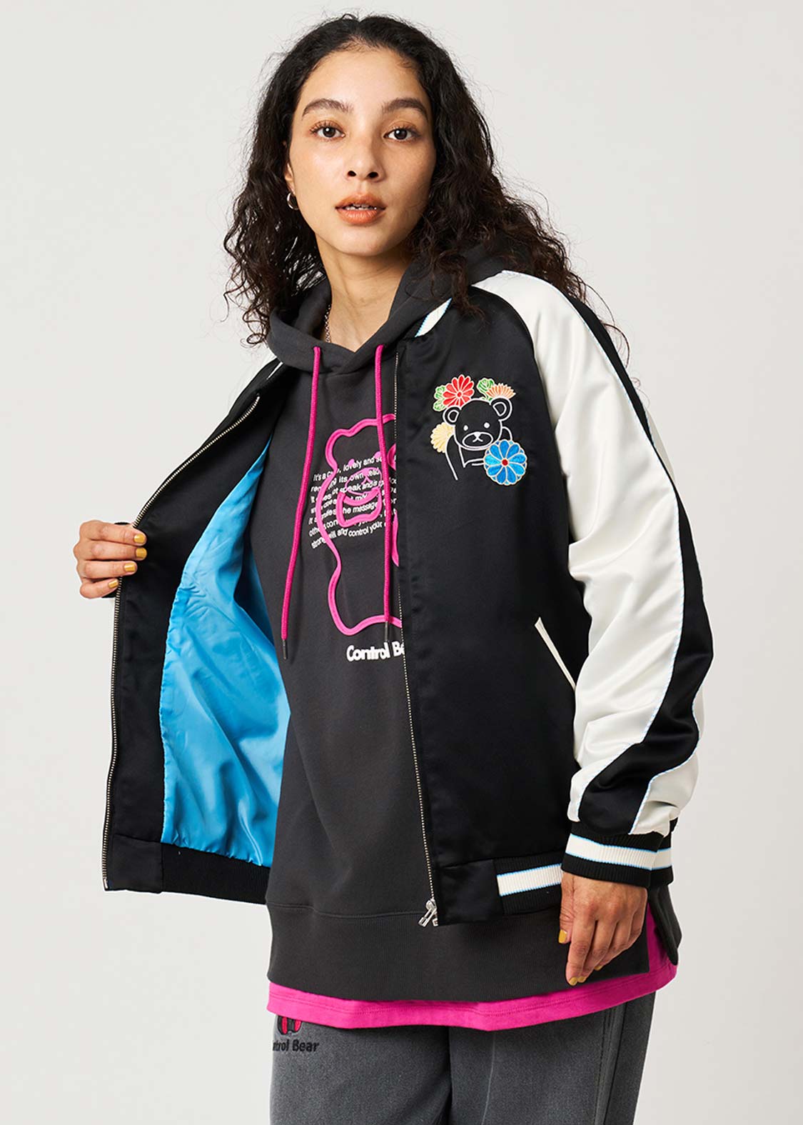 Japanese Flower Control Bear | Sukajan Jacket