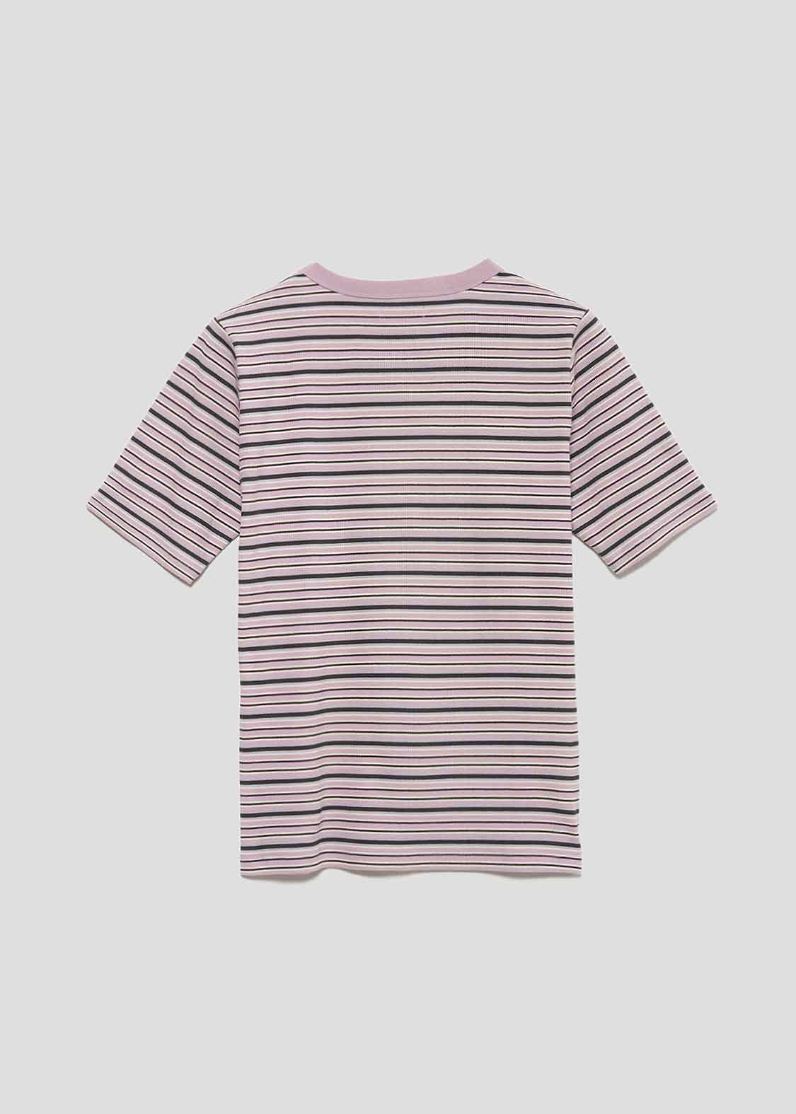 Multi Border Rib Short Sleeve Tee (Shimaenaga)